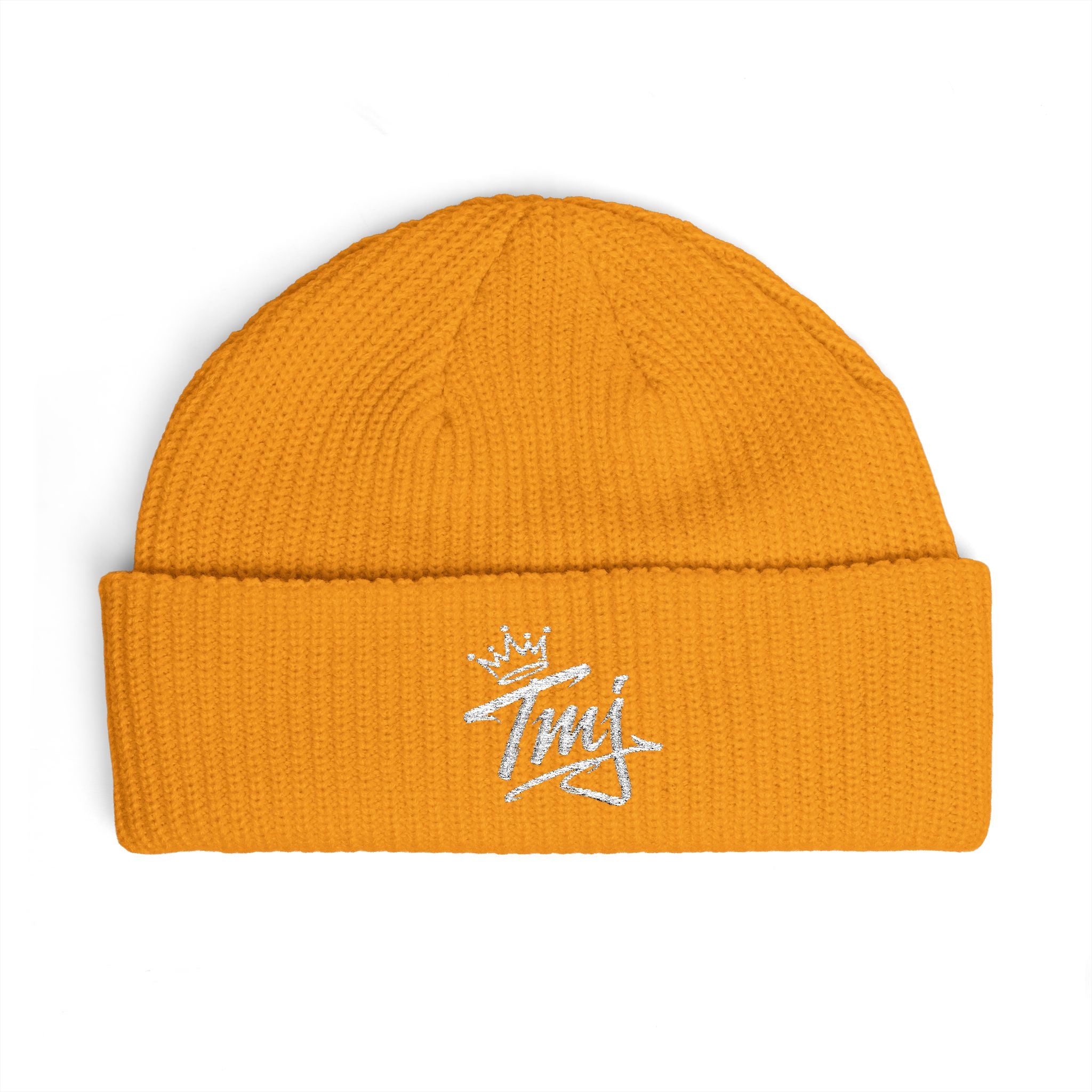 PENGU Cuff Beanie - Embroidered 'TMJ' Crown Knit Hat