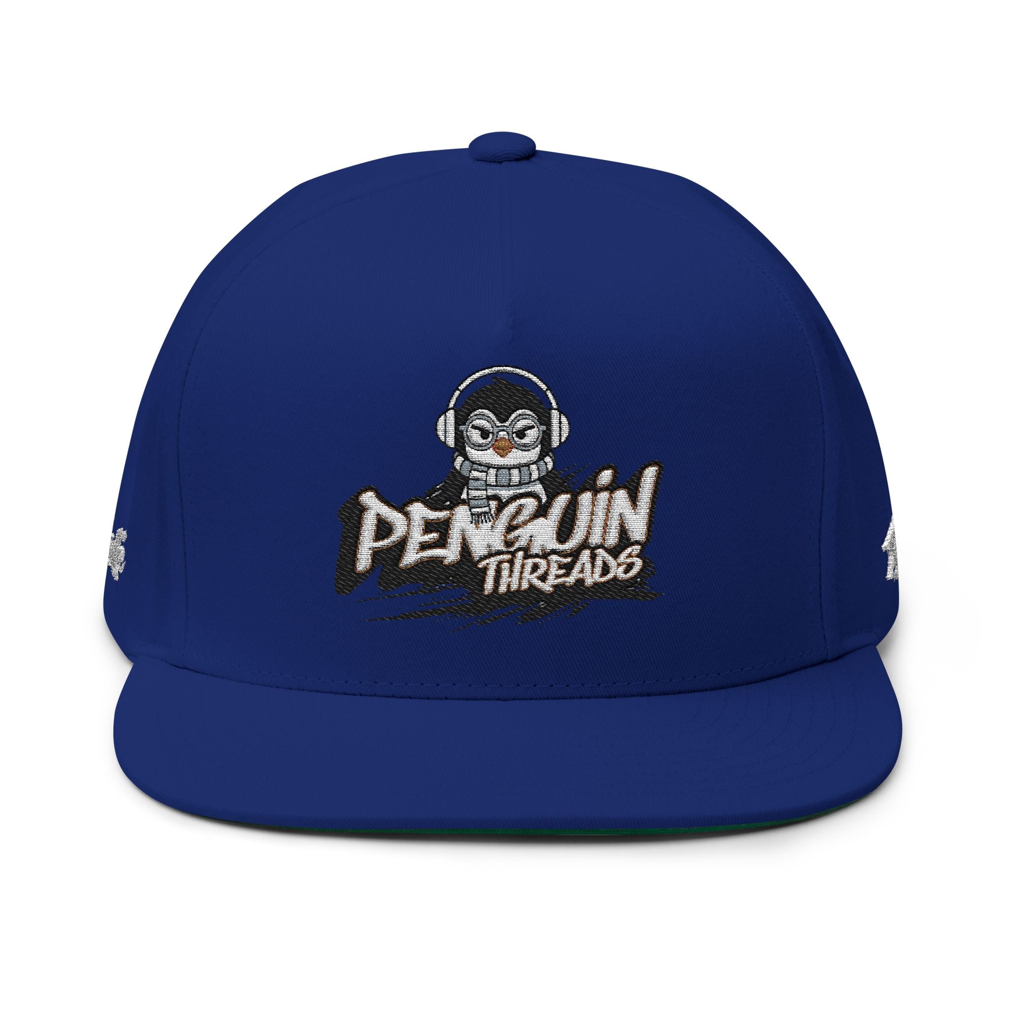 PENGU Penguin Threads Embroidered Flat Bill Cap