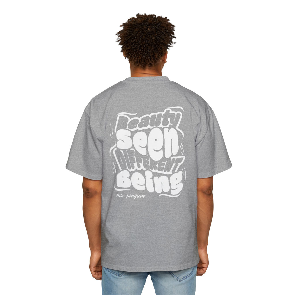 PENGU "TMJ" Oversized Tee — "Beauty Seen Different Being" Graphic Tee