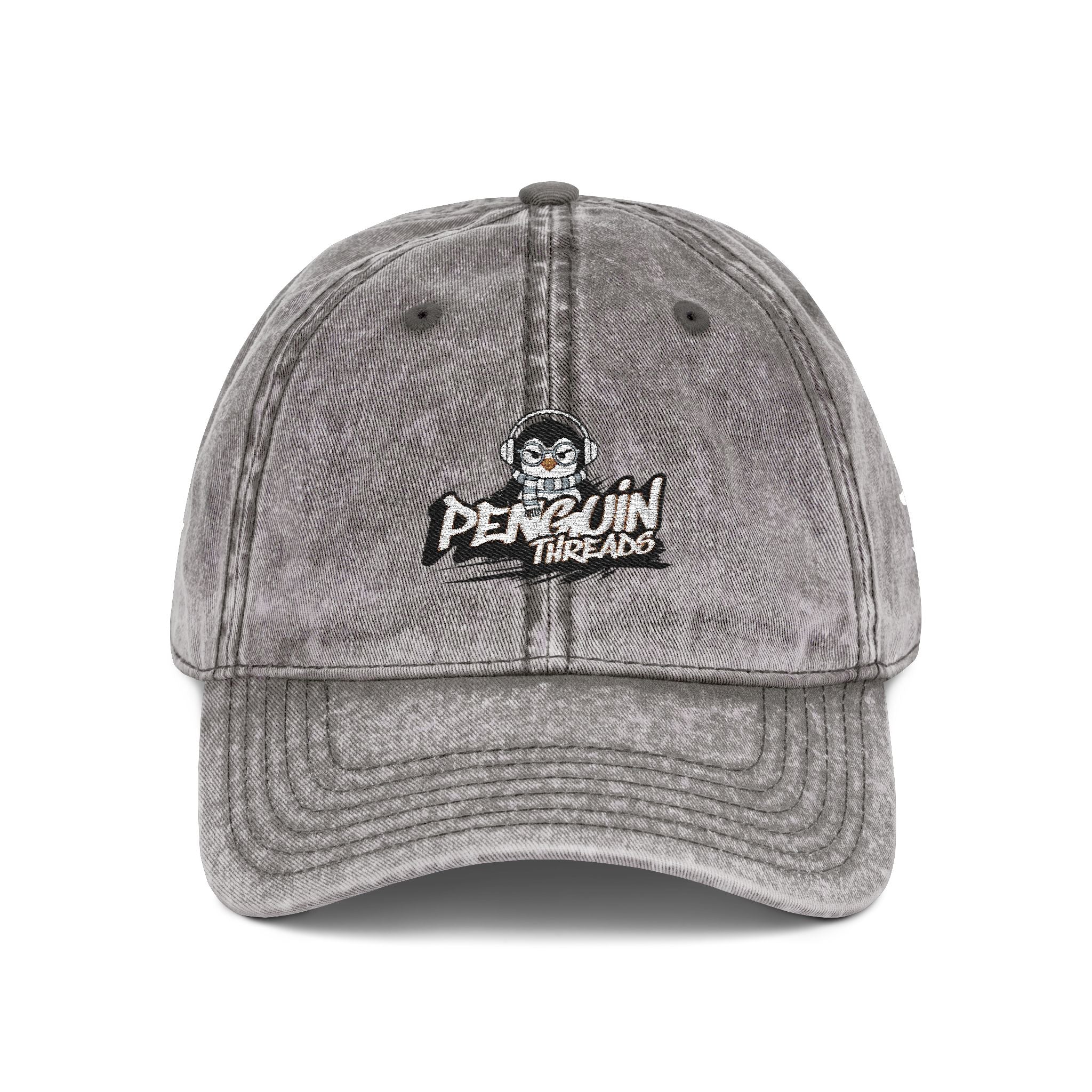 PENGU Vintage Embroidered Baseball Cap — 'Penguin Threads' Logo