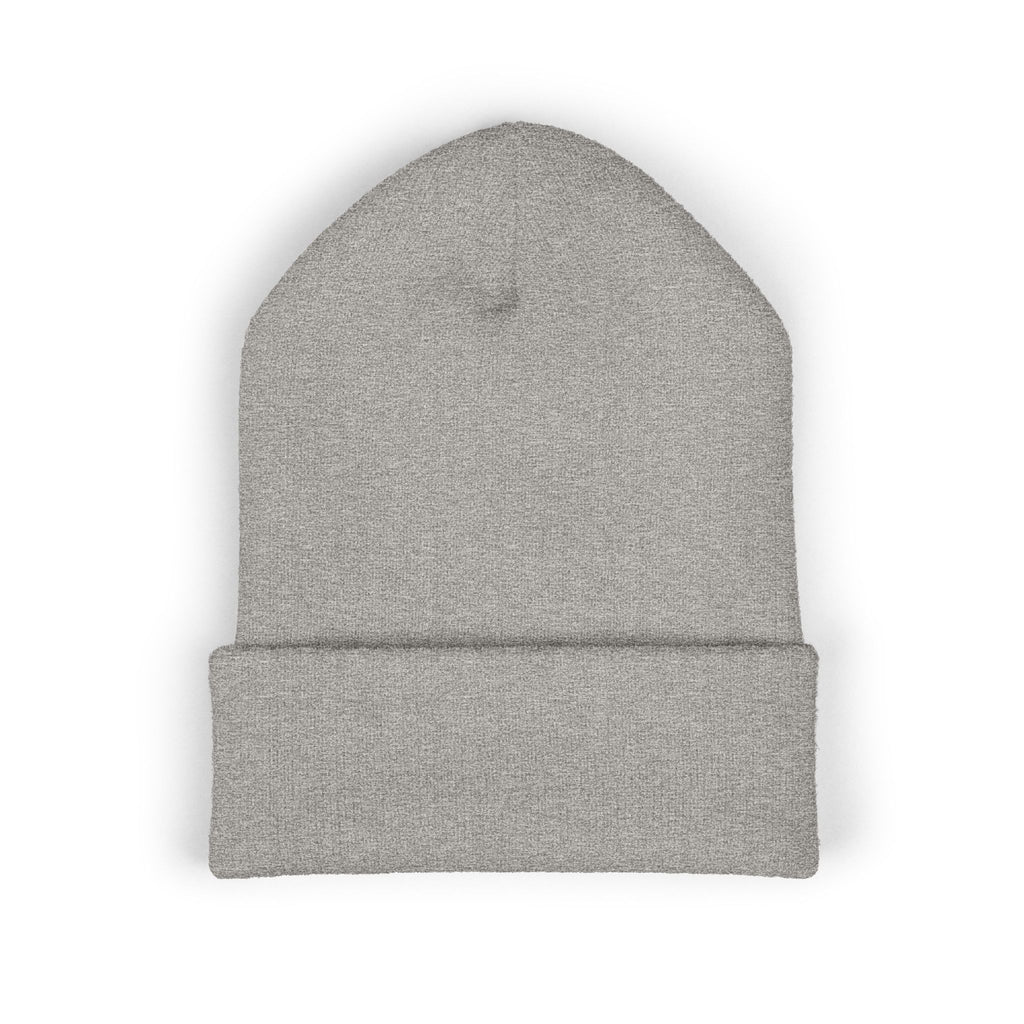 Embroidered TMJ Crown Beanie — Classic Cuffed Knit Hat
