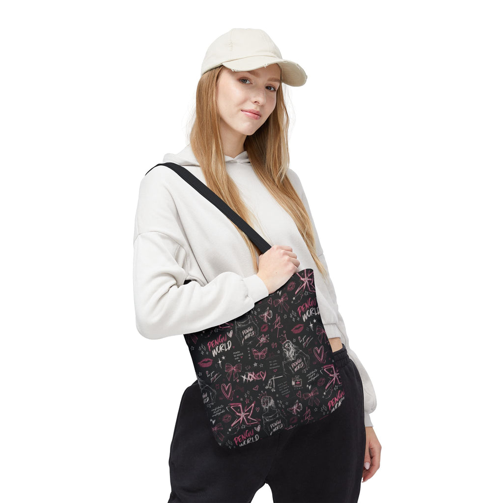 PENGU Edgy Black & Pink Tote Bag