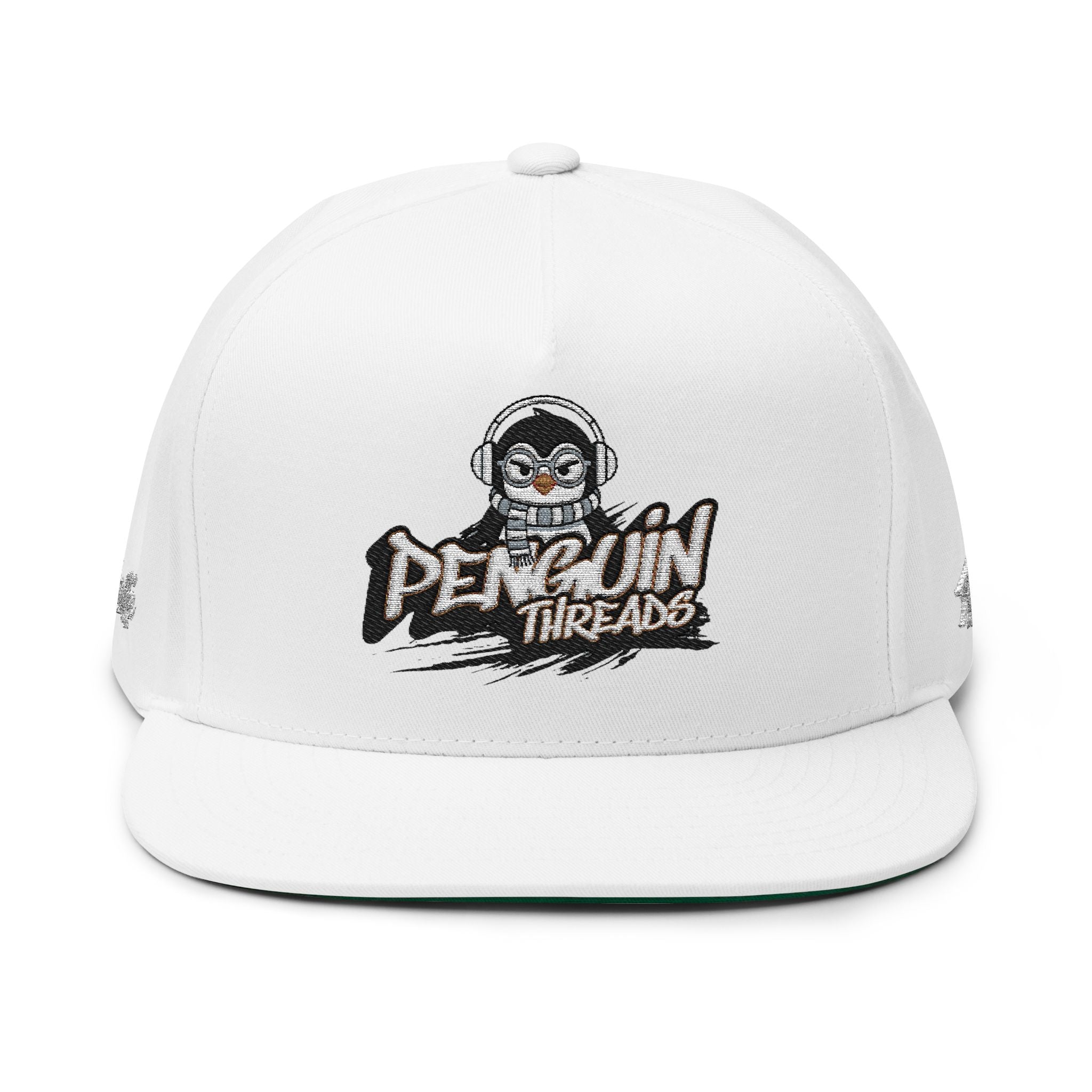PENGU Penguin Threads Embroidered Flat Bill Cap