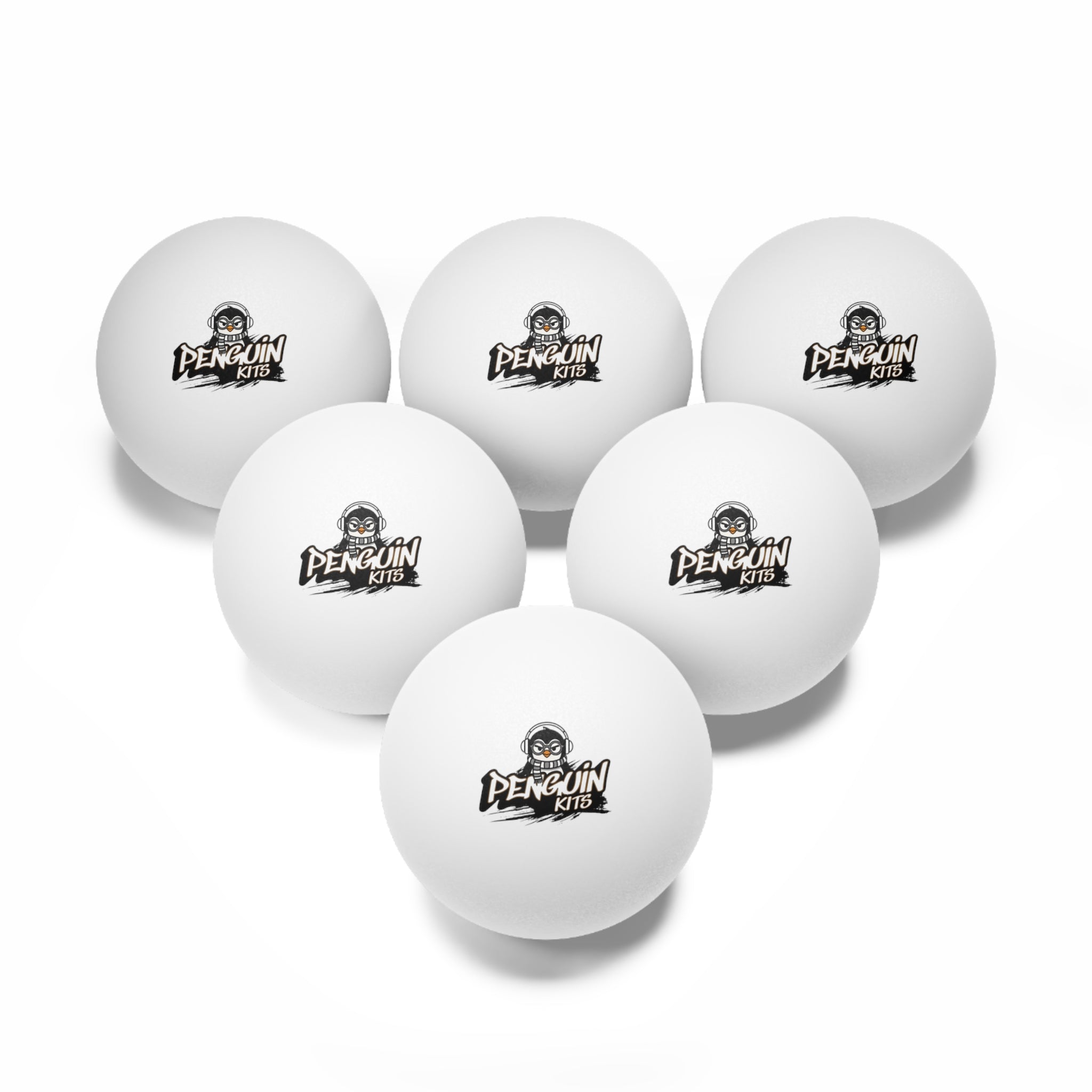 PENGU Ping Pong Balls — Pack of 6 with Penguin Kits Logo