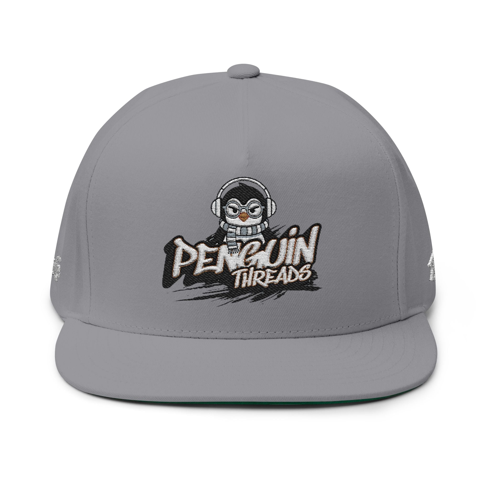 PENGU Penguin Threads Embroidered Flat Bill Cap