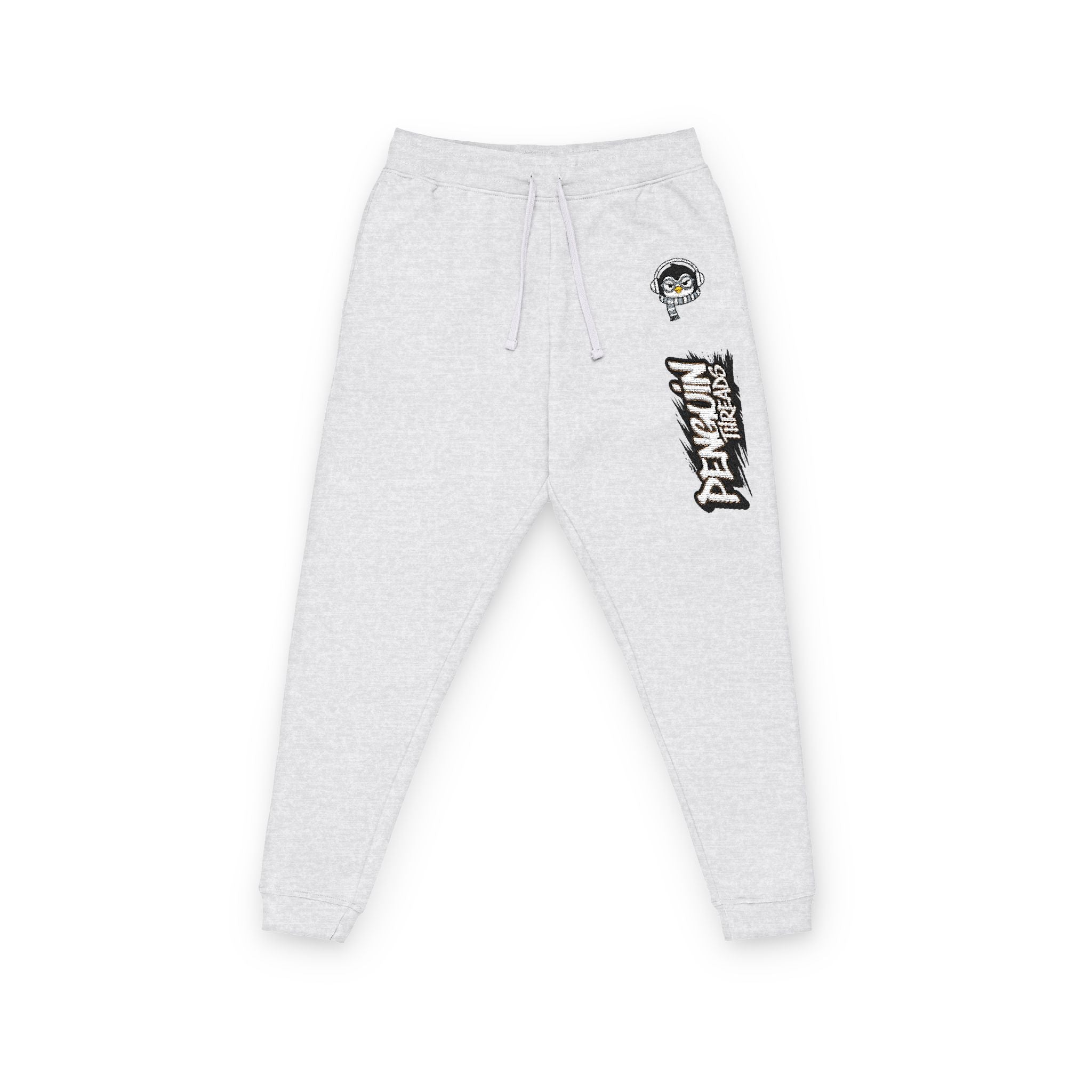 PENGU Embroidered Street Logo Joggers — Vintage Graphic Fleece Sweatpants
