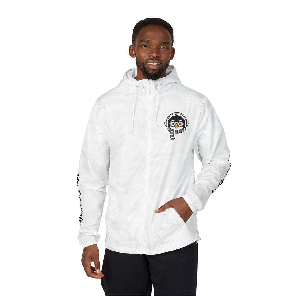 PENGU Windbreaker Jacket — 'Beauty Seen Different Being' Graphic Hooded Windbreaker