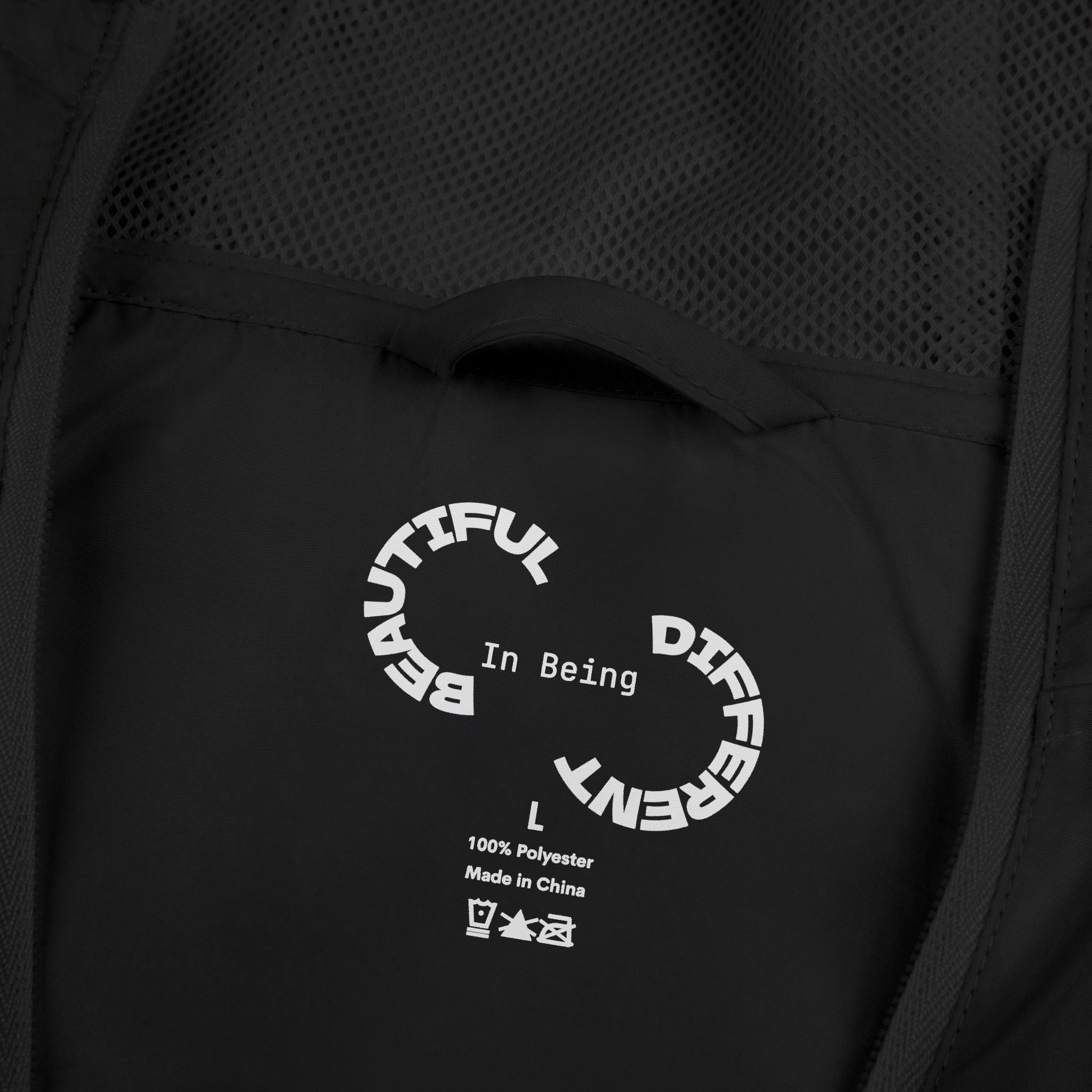 PENGU Windbreaker Jacket — 'Beauty Seen Different Being' Graphic Hooded Windbreaker