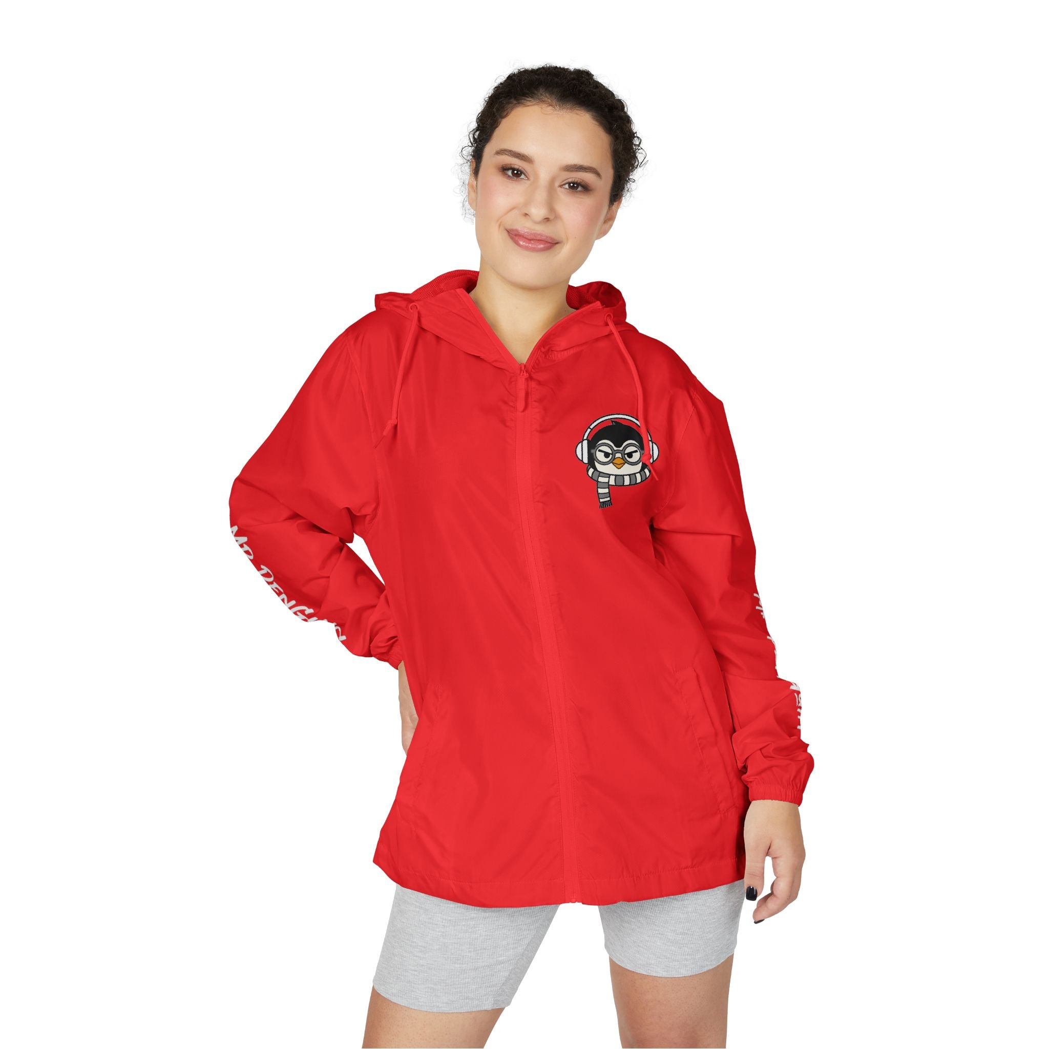 PENGU Windbreaker Jacket — 'Beauty Seen Different Being' Graphic Hooded Windbreaker