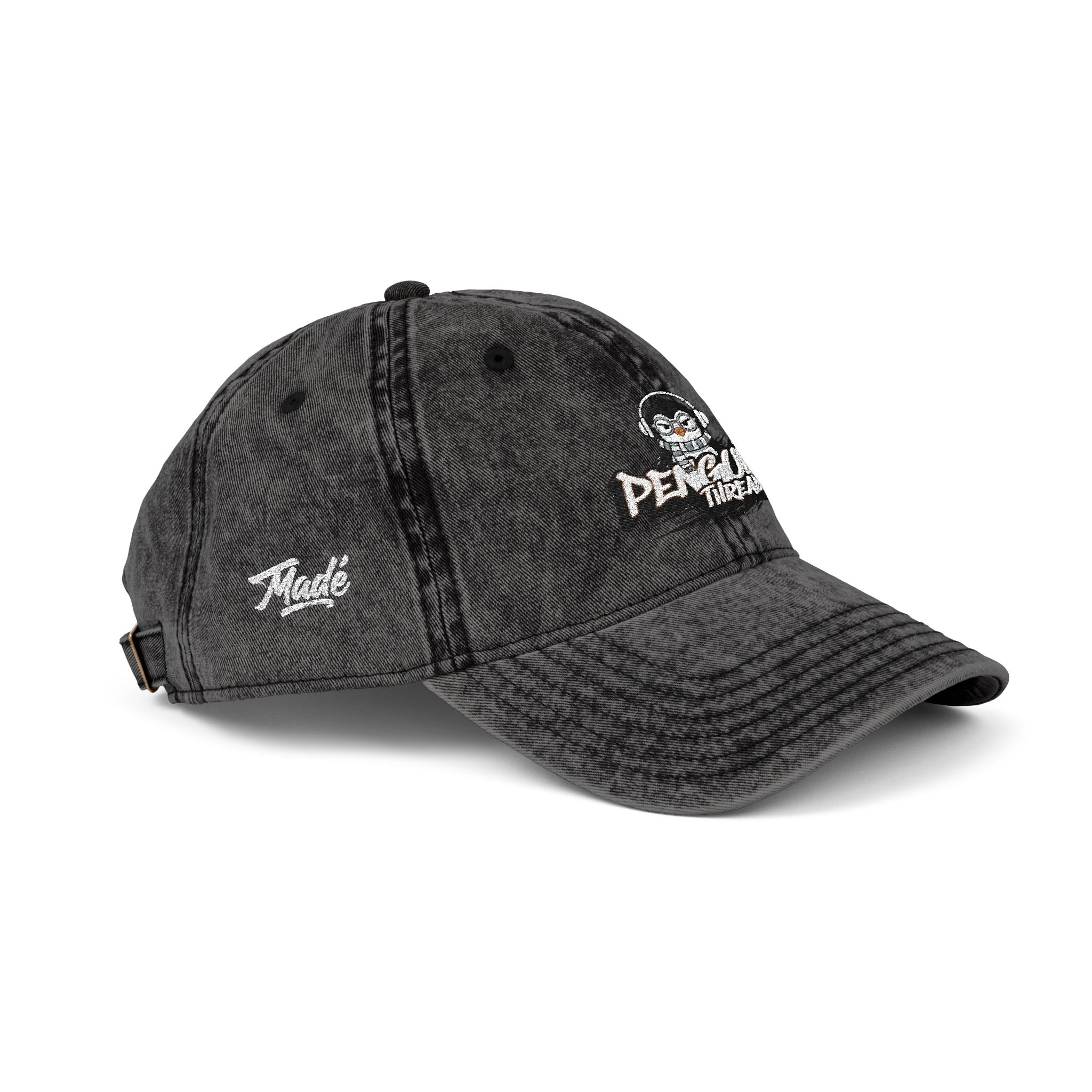 PENGU Vintage Embroidered Baseball Cap — 'Penguin Threads' Logo