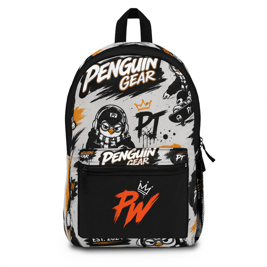 PENGU Backpack — Penguin Gear Streetwear Backpack with 'Penguin Gear' & PW Logo