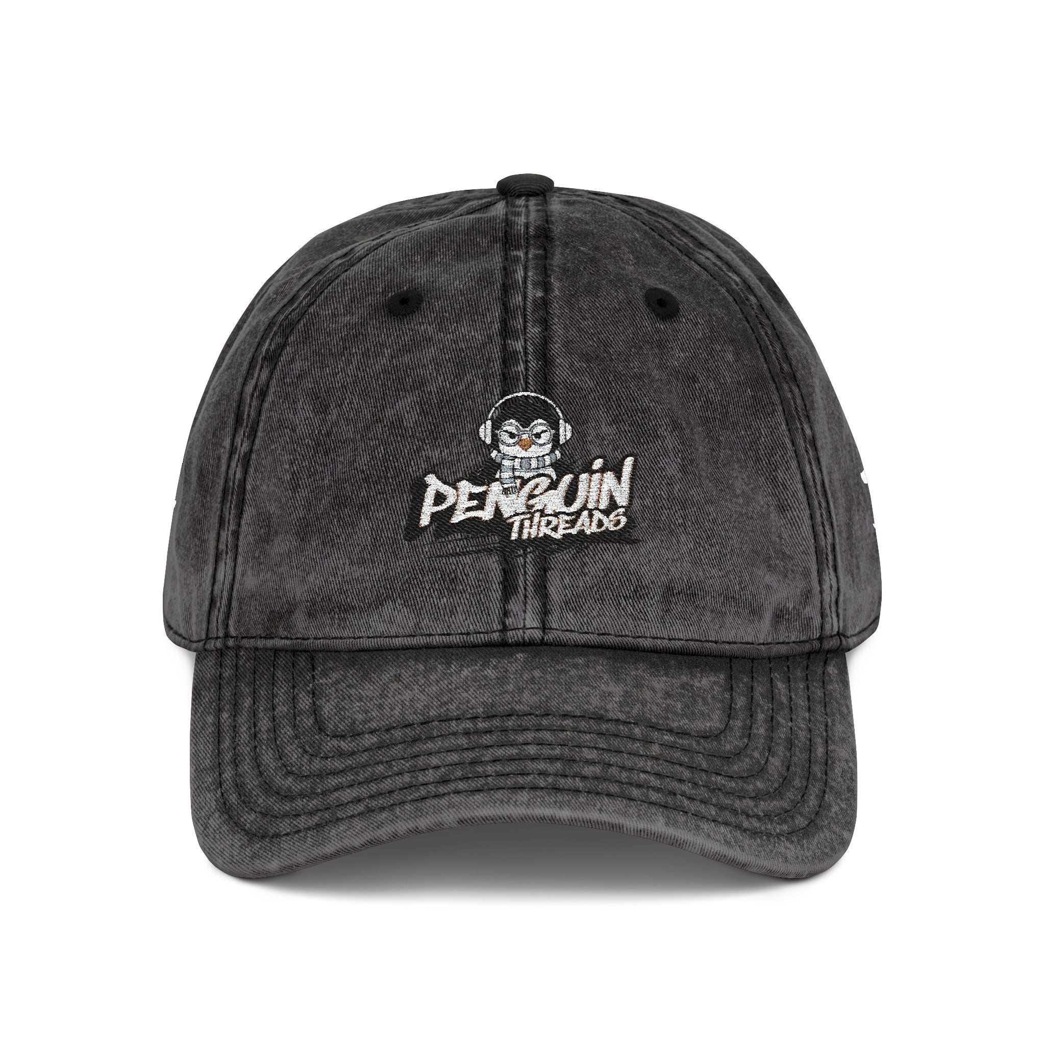 PENGU Vintage Embroidered Baseball Cap — 'Penguin Threads' Logo