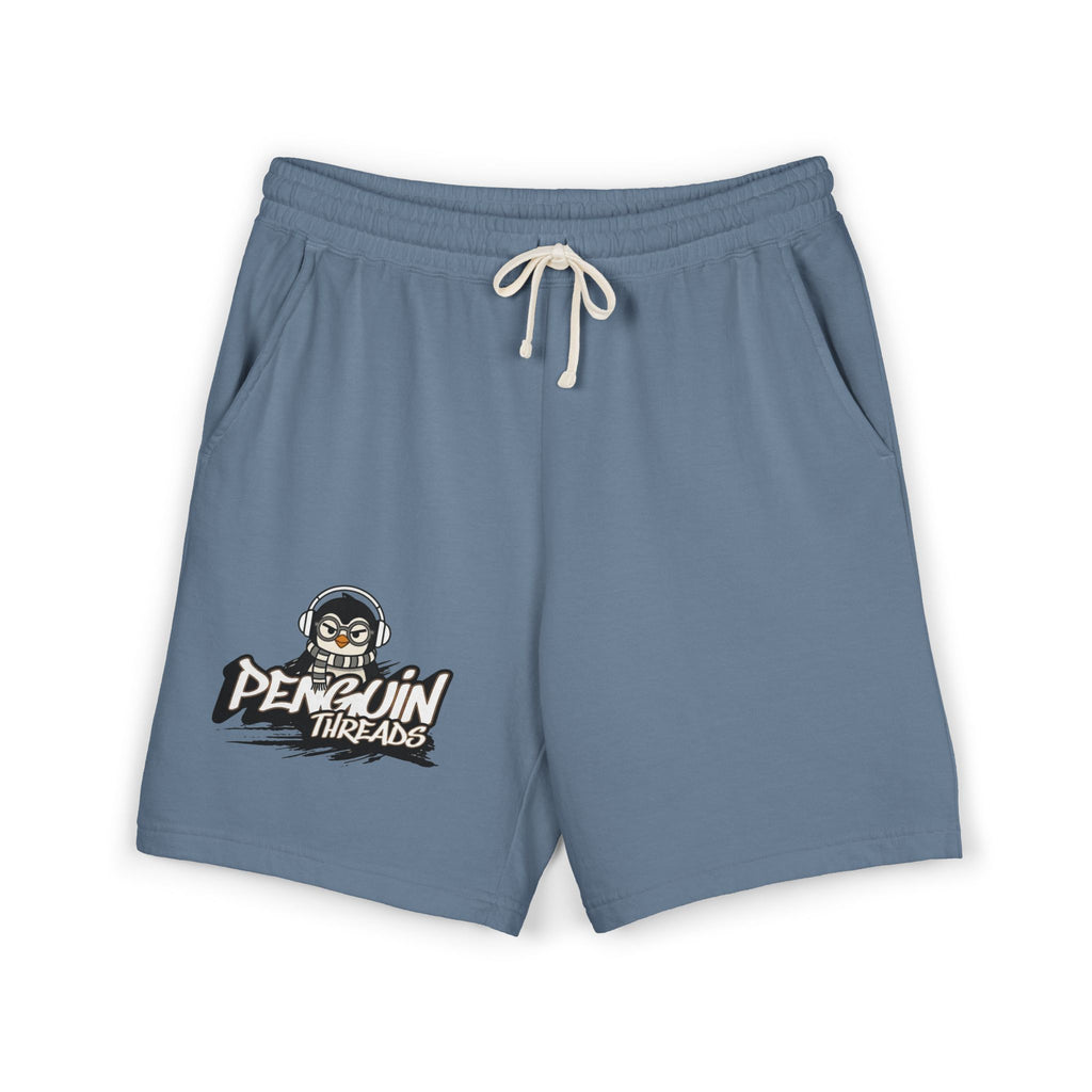 PENGU Penguin Threads Fleece Sweat Shorts – Casual Garment-Dyed Lounge Shorts with Logo