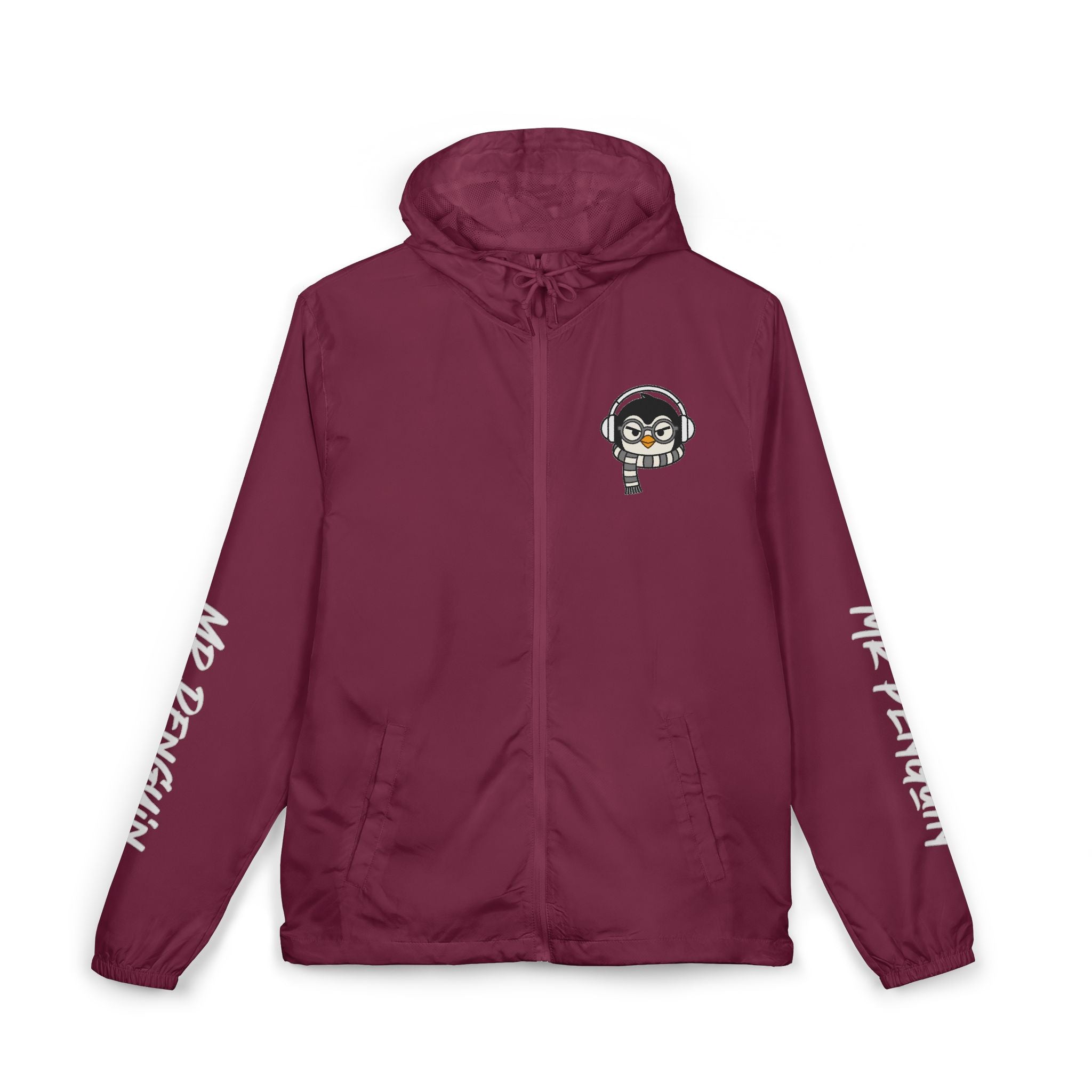 PENGU Windbreaker Jacket — 'Beauty Seen Different Being' Graphic Hooded Windbreaker