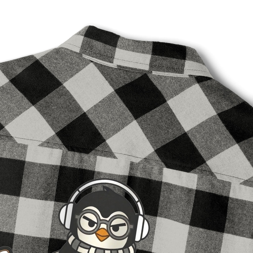 PENGU "Penguin Threads" Buffalo Plaid Flannel Shirt — Branded Logo Chest & Back