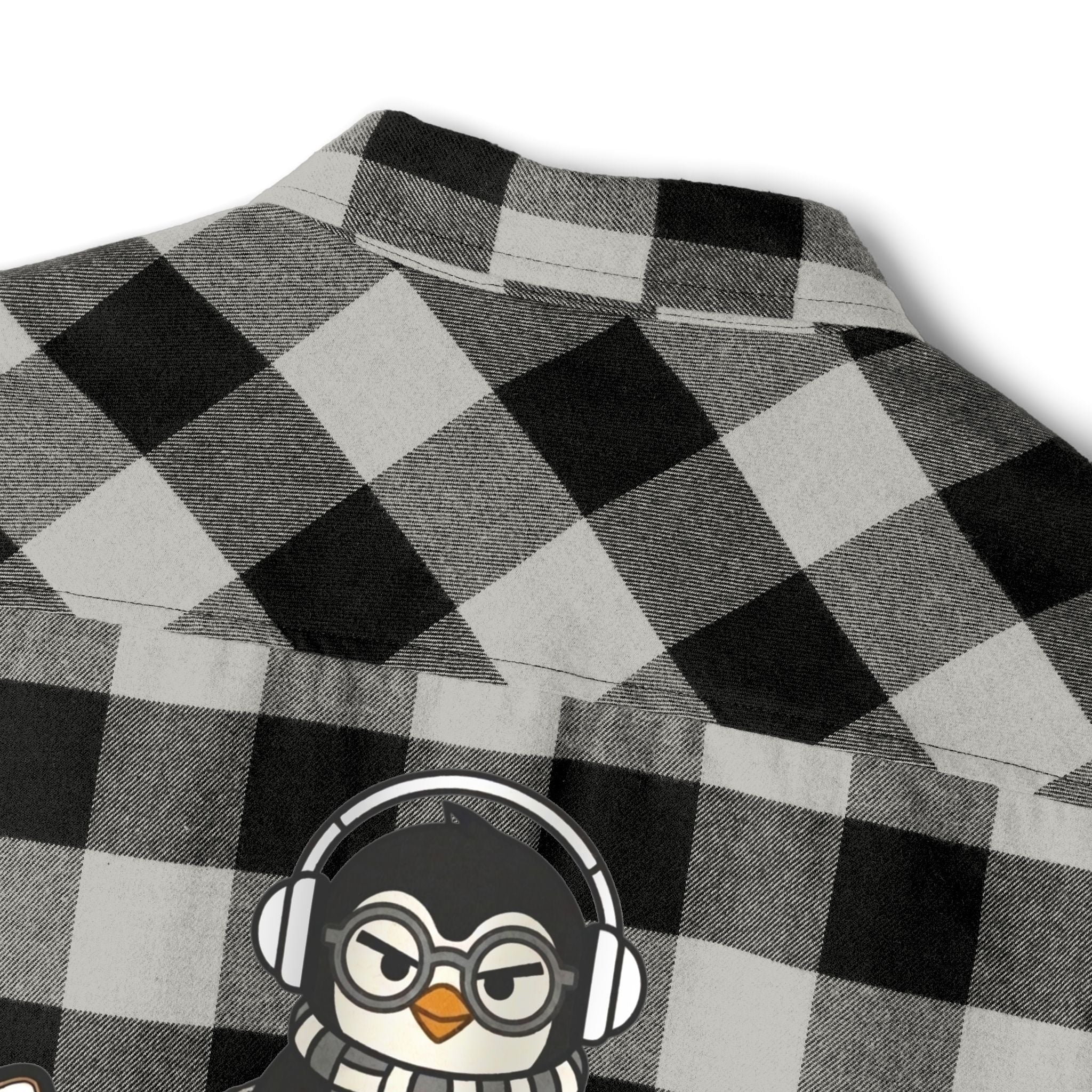 PENGU "Penguin Threads" Buffalo Plaid Flannel Shirt — Branded Logo Chest & Back