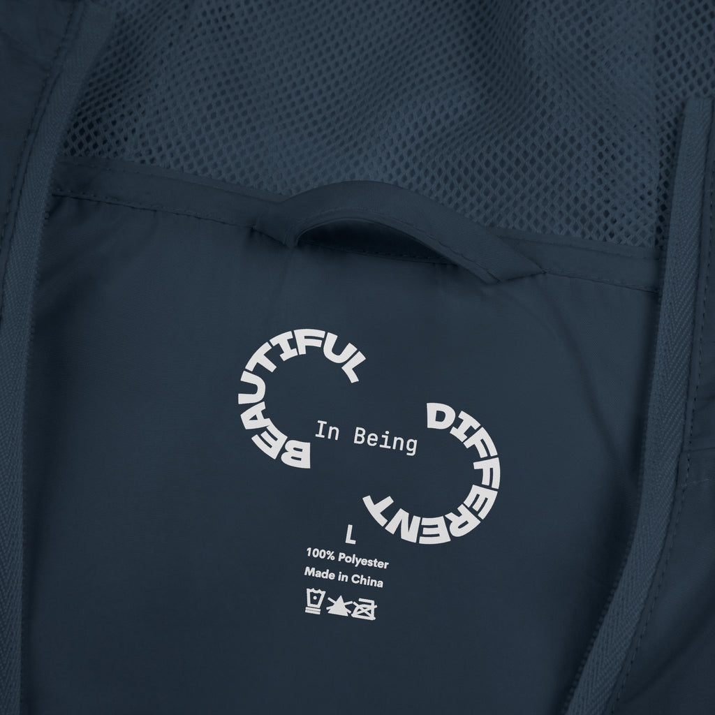 PENGU Windbreaker Jacket — 'Beauty Seen Different Being' Graphic Hooded Windbreaker