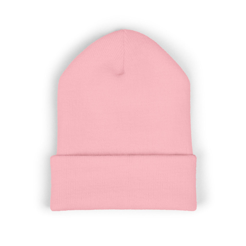 Embroidered TMJ Crown Beanie — Classic Cuffed Knit Hat