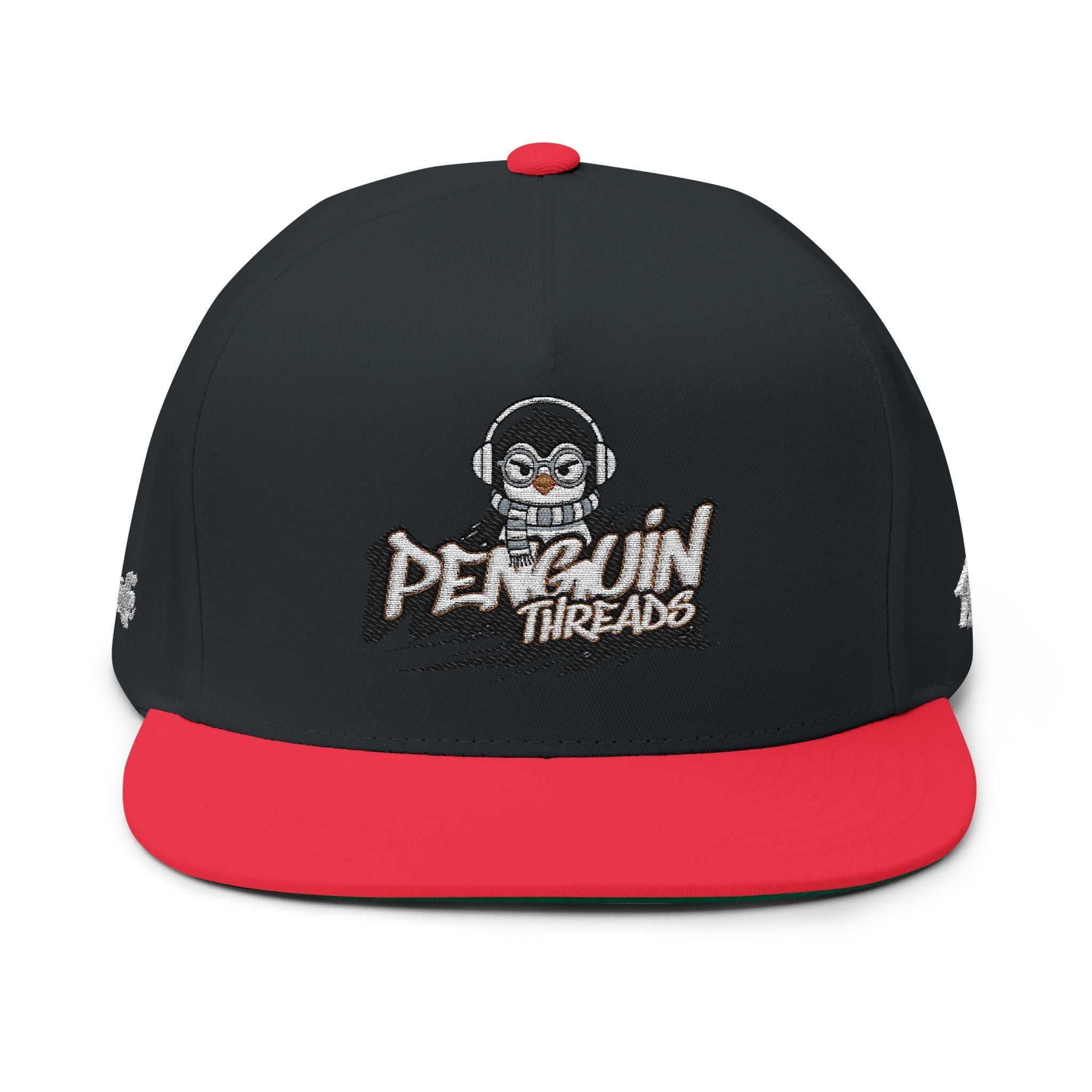 PENGU Penguin Threads Embroidered Flat Bill Cap