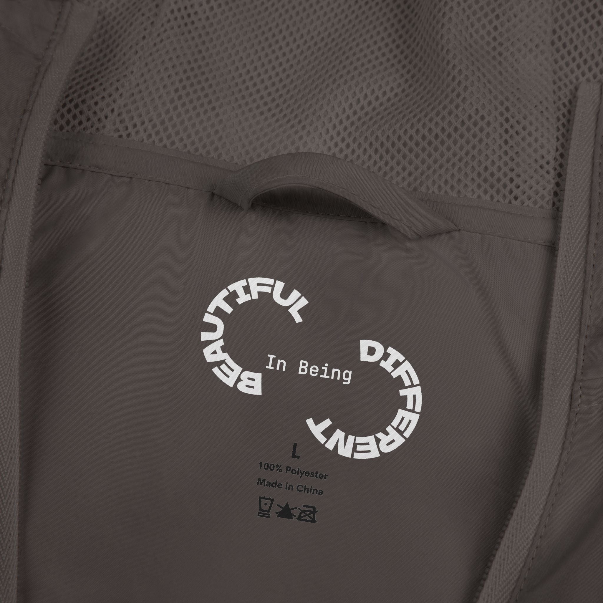 PENGU Windbreaker Jacket — 'Beauty Seen Different Being' Graphic Hooded Windbreaker