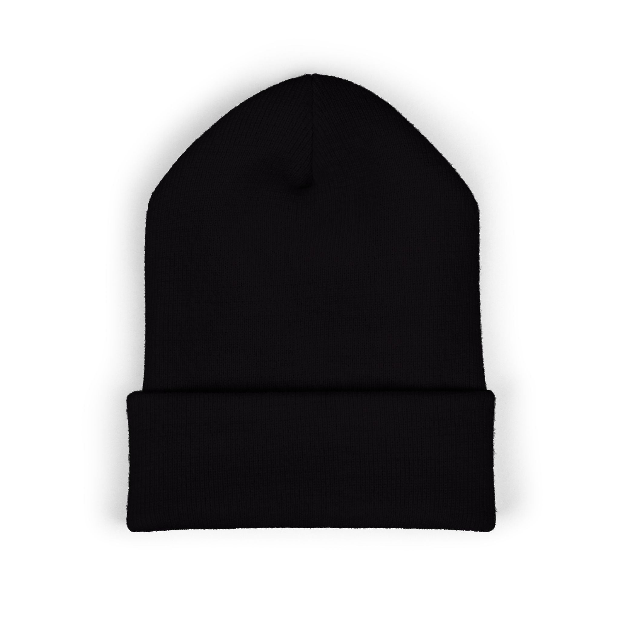 Embroidered TMJ Crown Beanie — Classic Cuffed Knit Hat