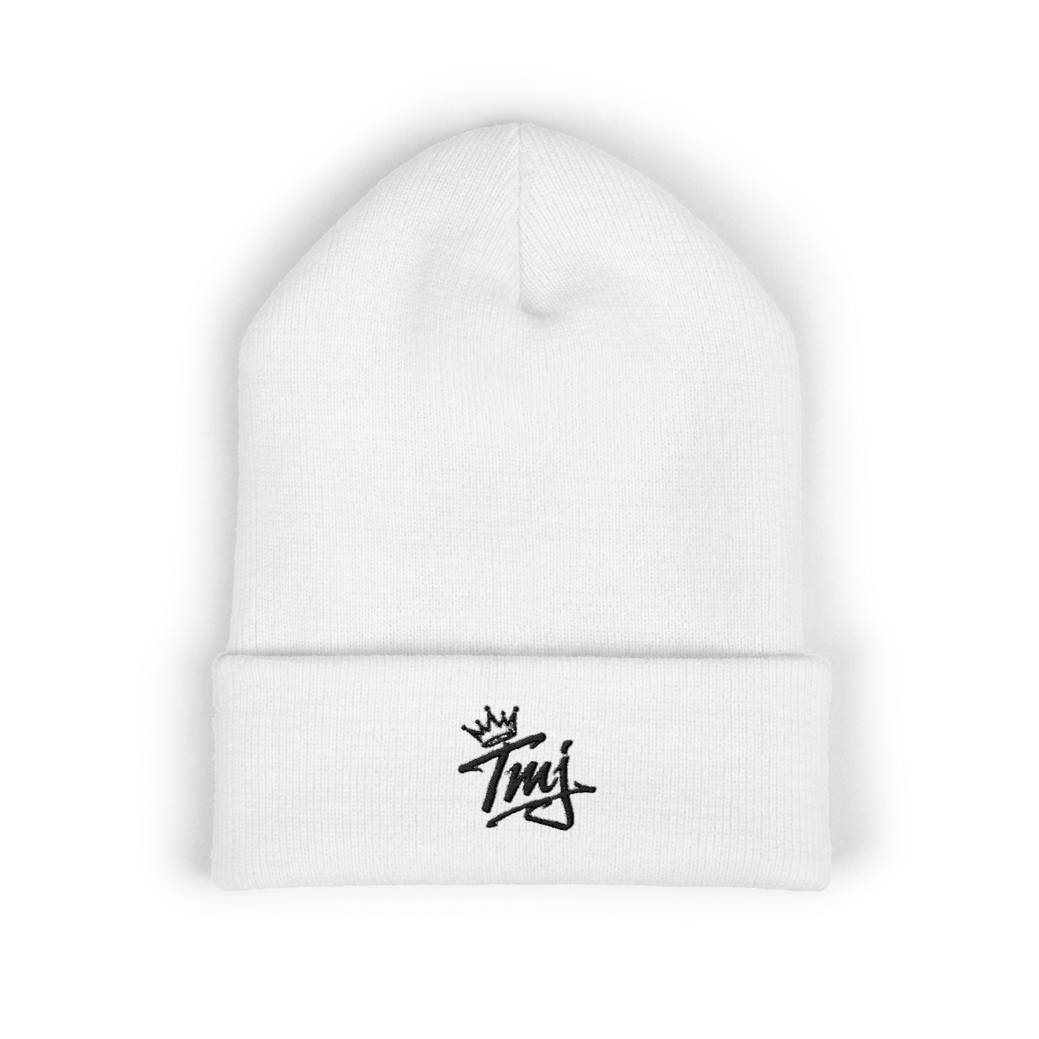 Embroidered TMJ Crown Beanie — Classic Cuffed Knit Hat
