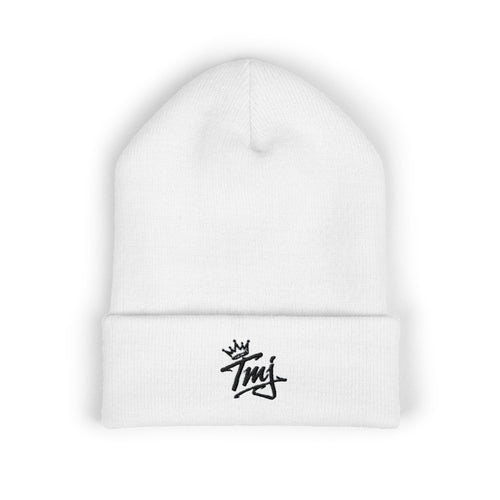Embroidered TMJ Crown Beanie — Classic Cuffed Knit Hat