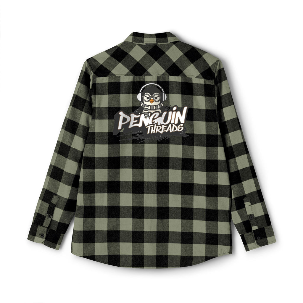 PENGU "Penguin Threads" Buffalo Plaid Flannel Shirt — Branded Logo Chest & Back