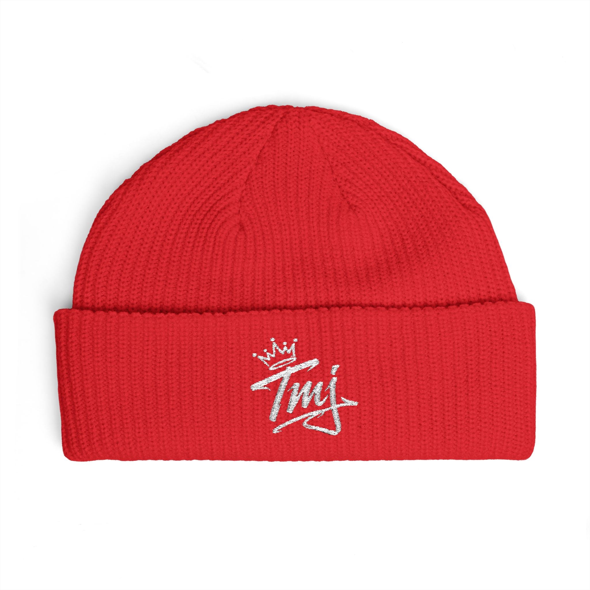 PENGU Cuff Beanie - Embroidered 'TMJ' Crown Knit Hat