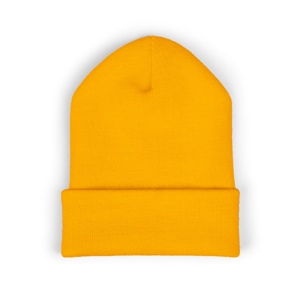 Embroidered TMJ Crown Beanie — Classic Cuffed Knit Hat