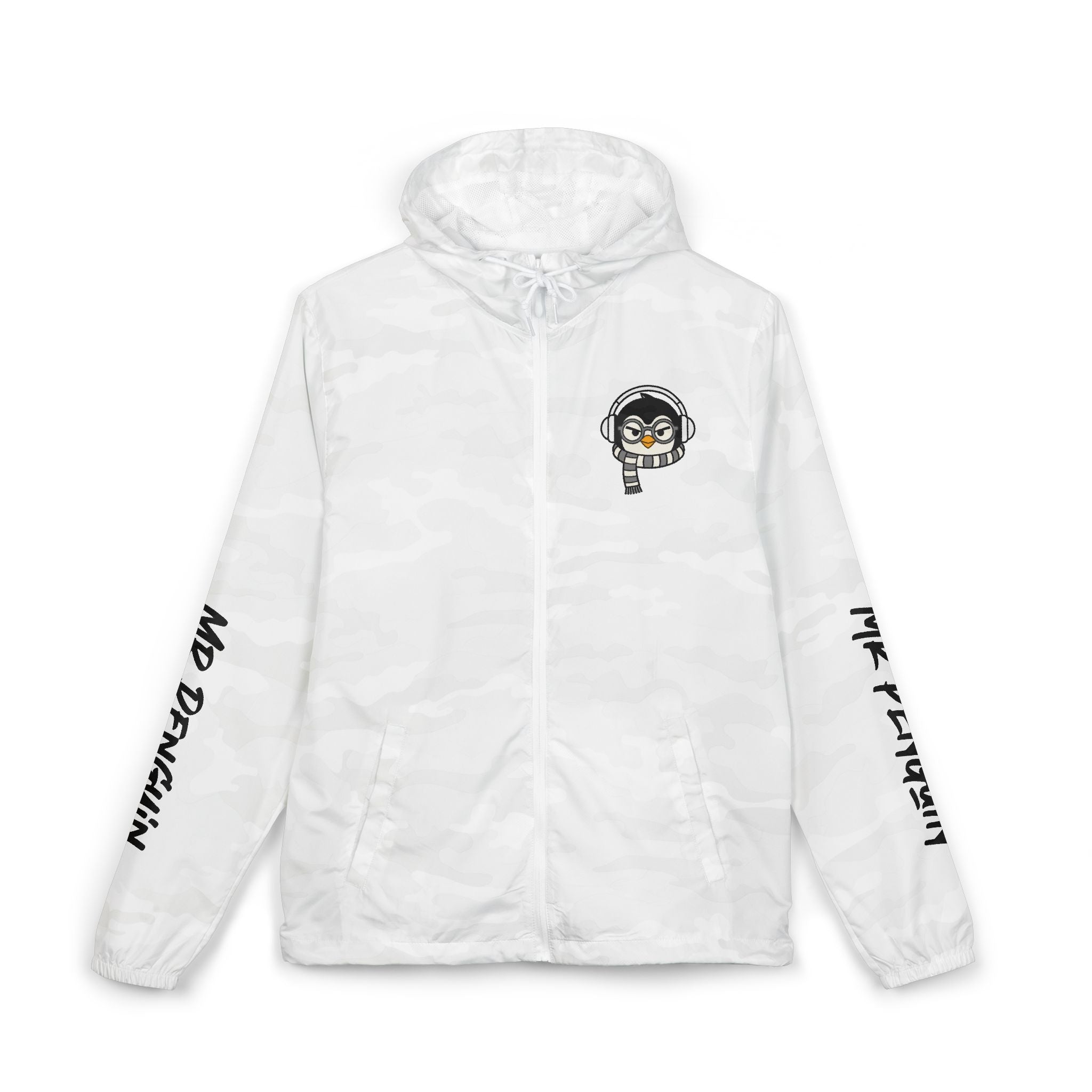 PENGU Windbreaker Jacket — 'Beauty Seen Different Being' Graphic Hooded Windbreaker