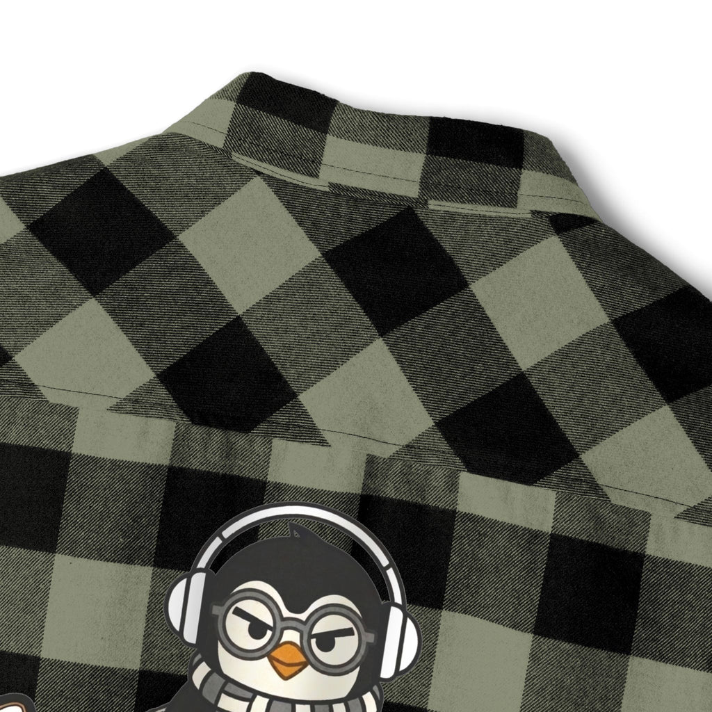 PENGU "Penguin Threads" Buffalo Plaid Flannel Shirt — Branded Logo Chest & Back