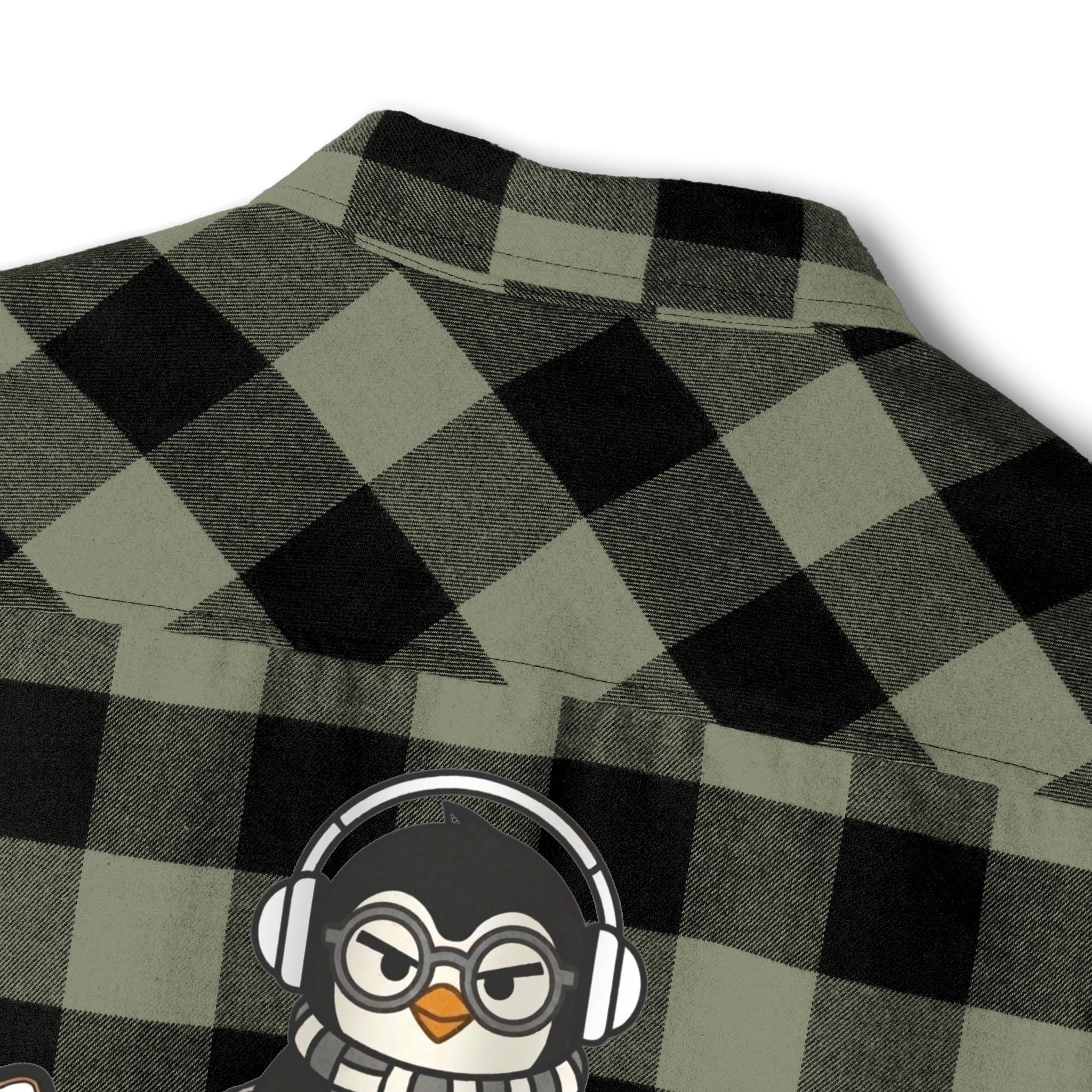 PENGU "Penguin Threads" Buffalo Plaid Flannel Shirt — Branded Logo Chest & Back