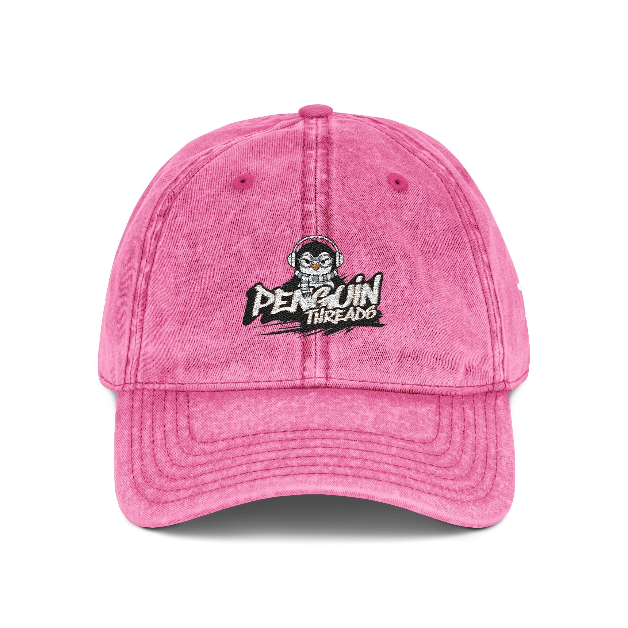 PENGU Vintage Embroidered Baseball Cap — 'Penguin Threads' Logo