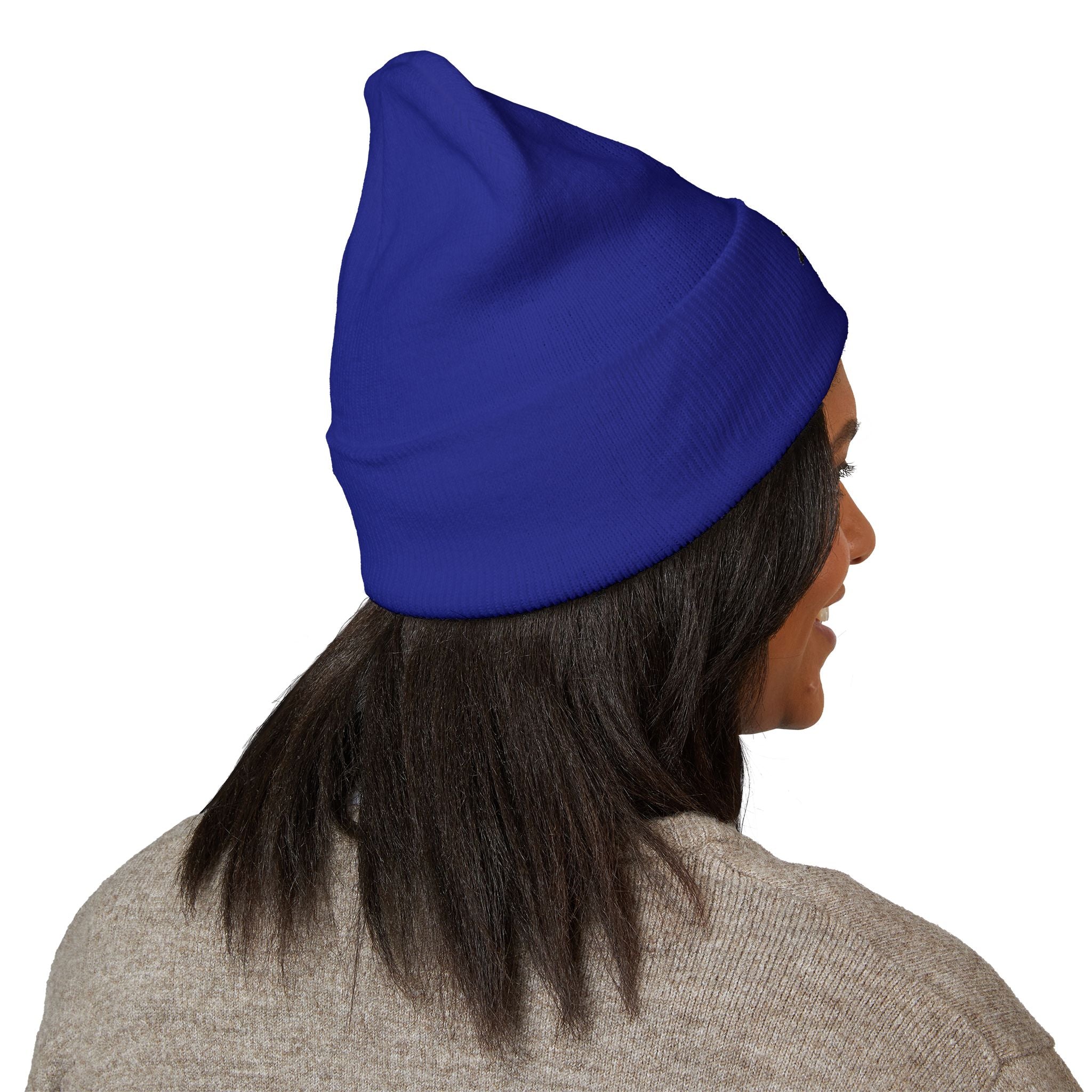 Embroidered TMJ Crown Beanie — Classic Cuffed Knit Hat