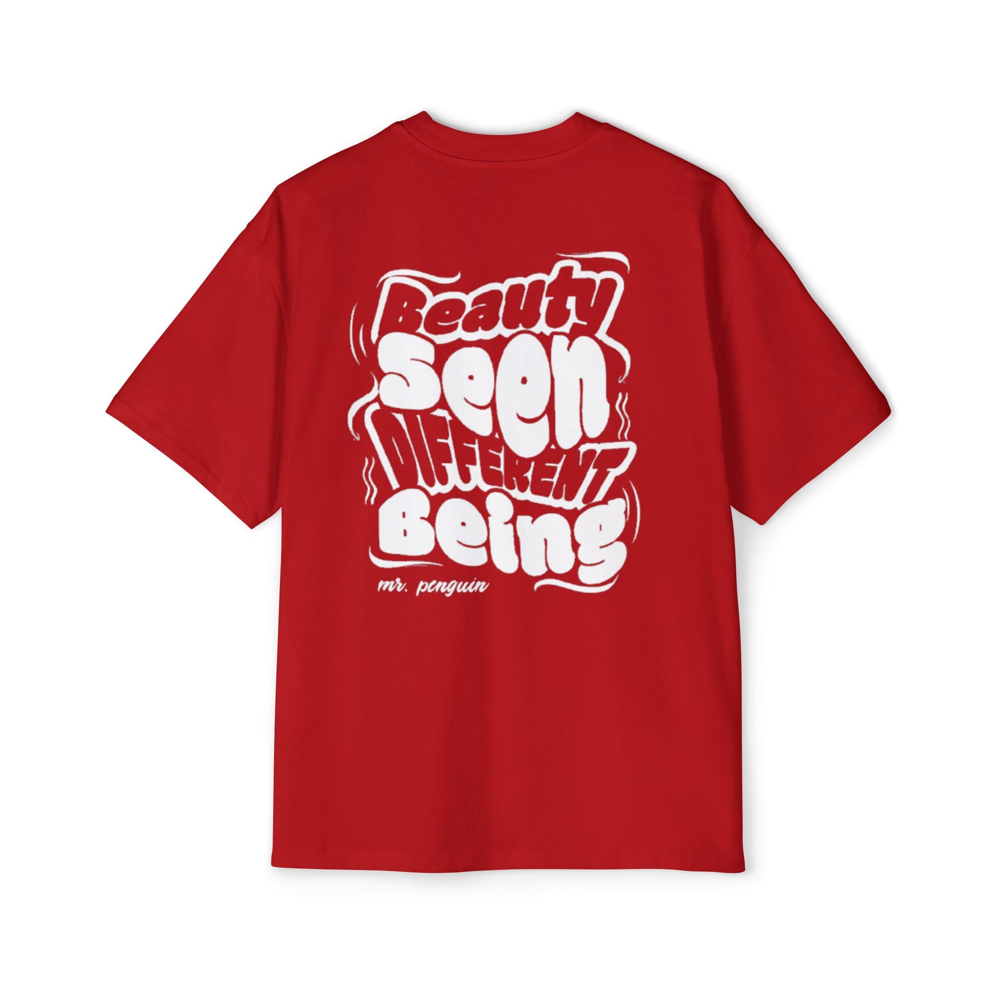 PENGU "TMJ" Oversized Tee — "Beauty Seen Different Being" Graphic Tee