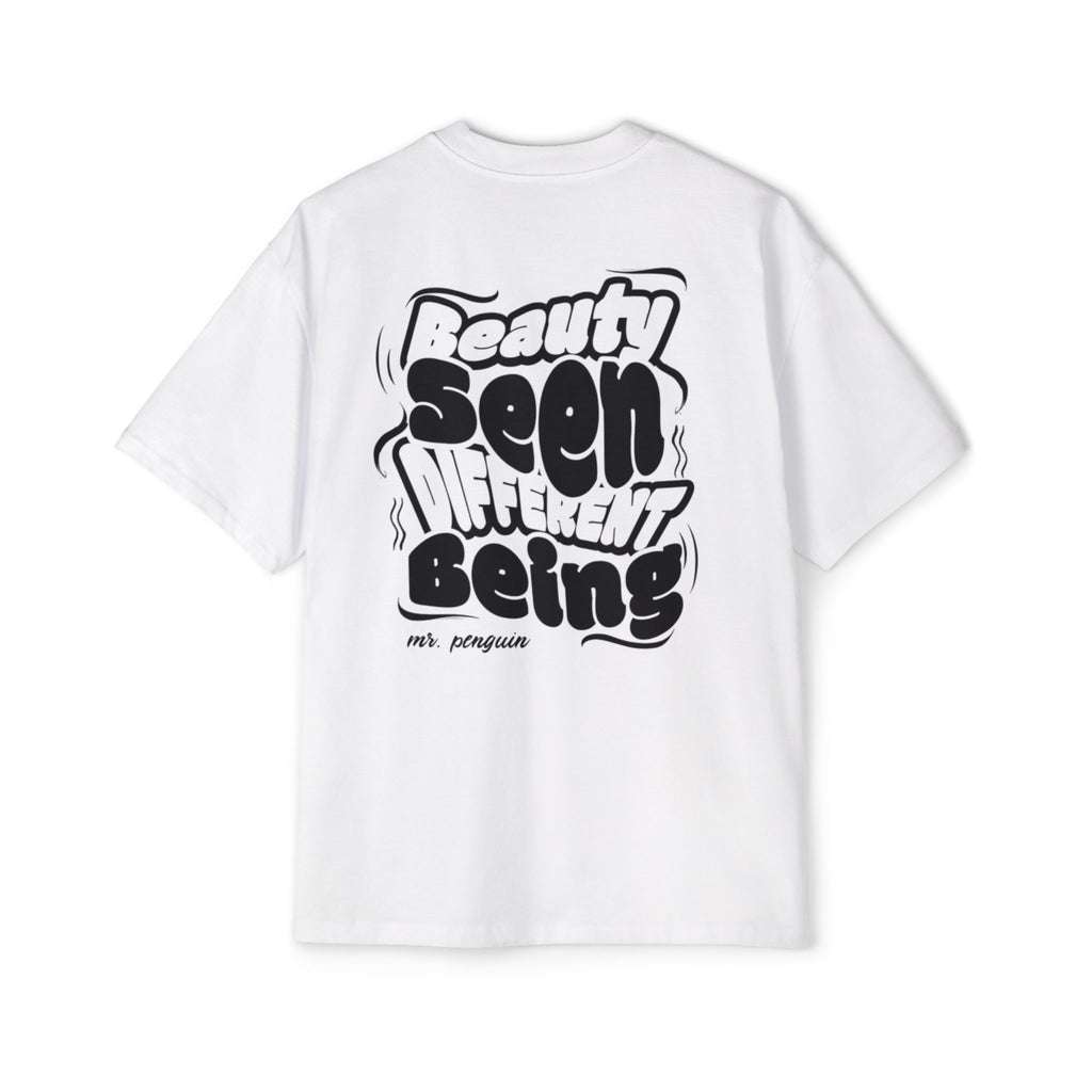 PENGU "TMJ" Oversized Tee — "Beauty Seen Different Being" Graphic Tee