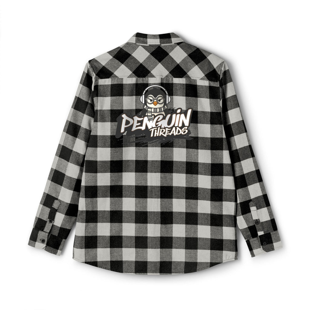 PENGU "Penguin Threads" Buffalo Plaid Flannel Shirt — Branded Logo Chest & Back
