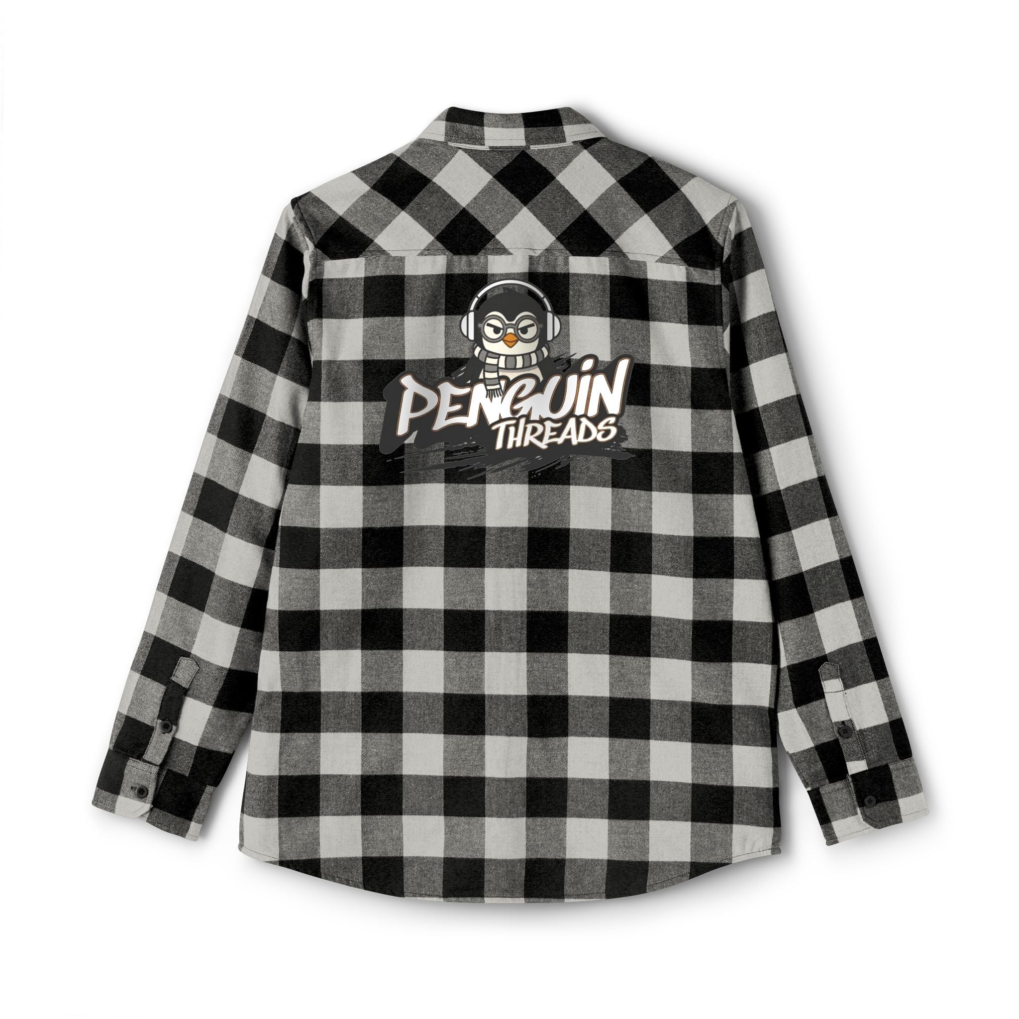 PENGU "Penguin Threads" Buffalo Plaid Flannel Shirt — Branded Logo Chest & Back
