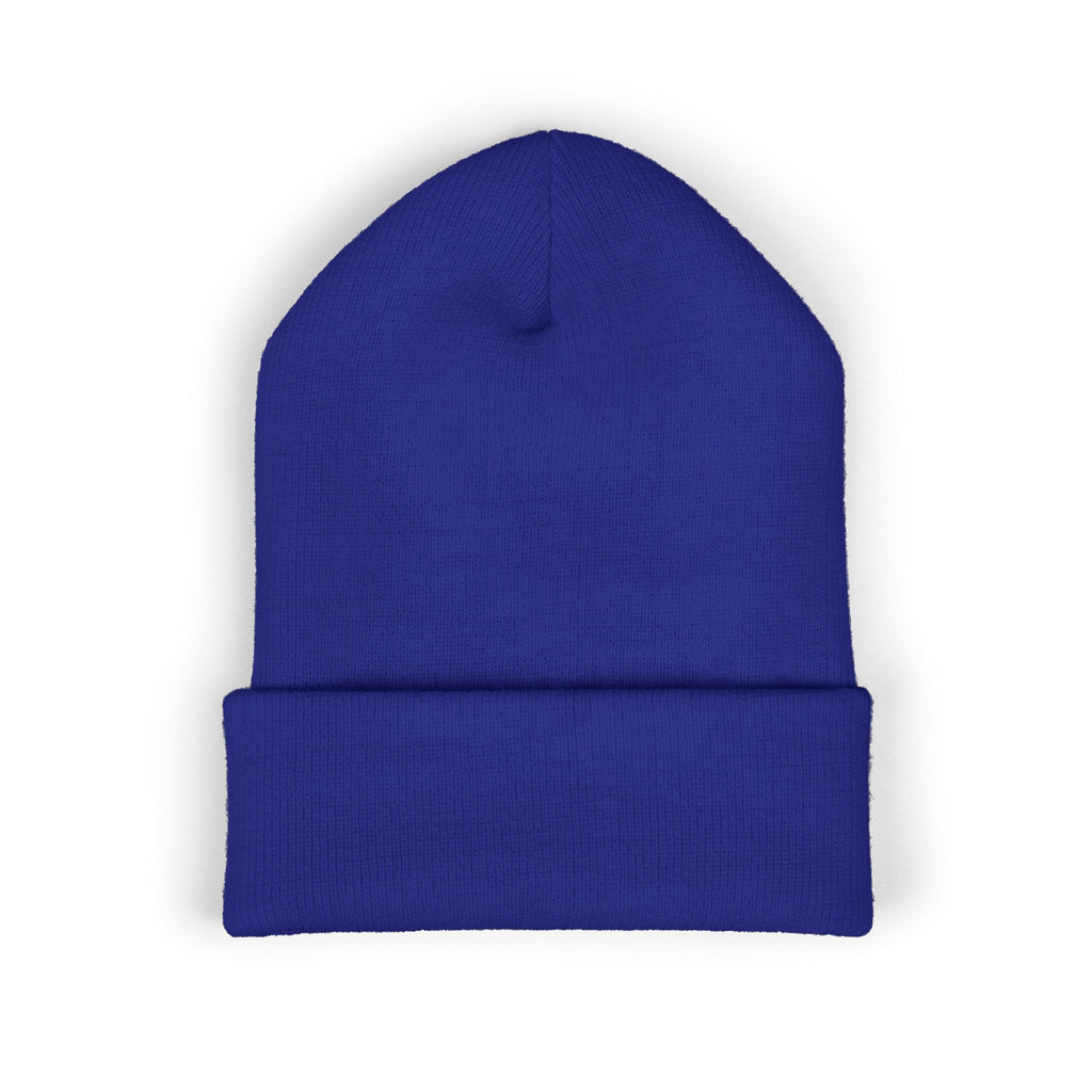 Embroidered TMJ Crown Beanie — Classic Cuffed Knit Hat