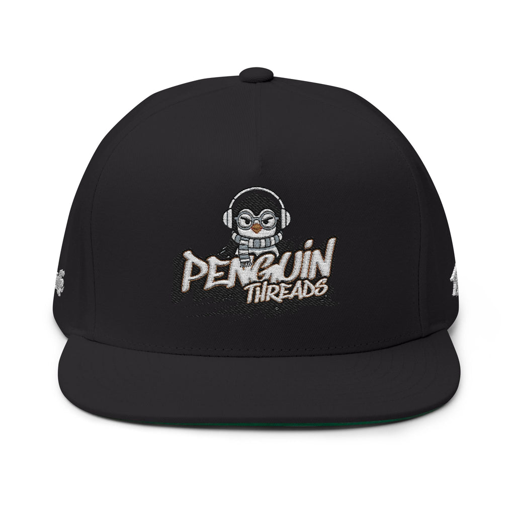 PENGU Penguin Threads Embroidered Flat Bill Cap