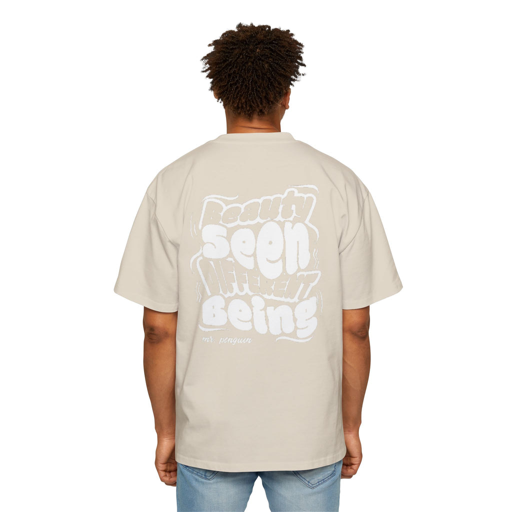 PENGU "TMJ" Oversized Tee — "Beauty Seen Different Being" Graphic Tee