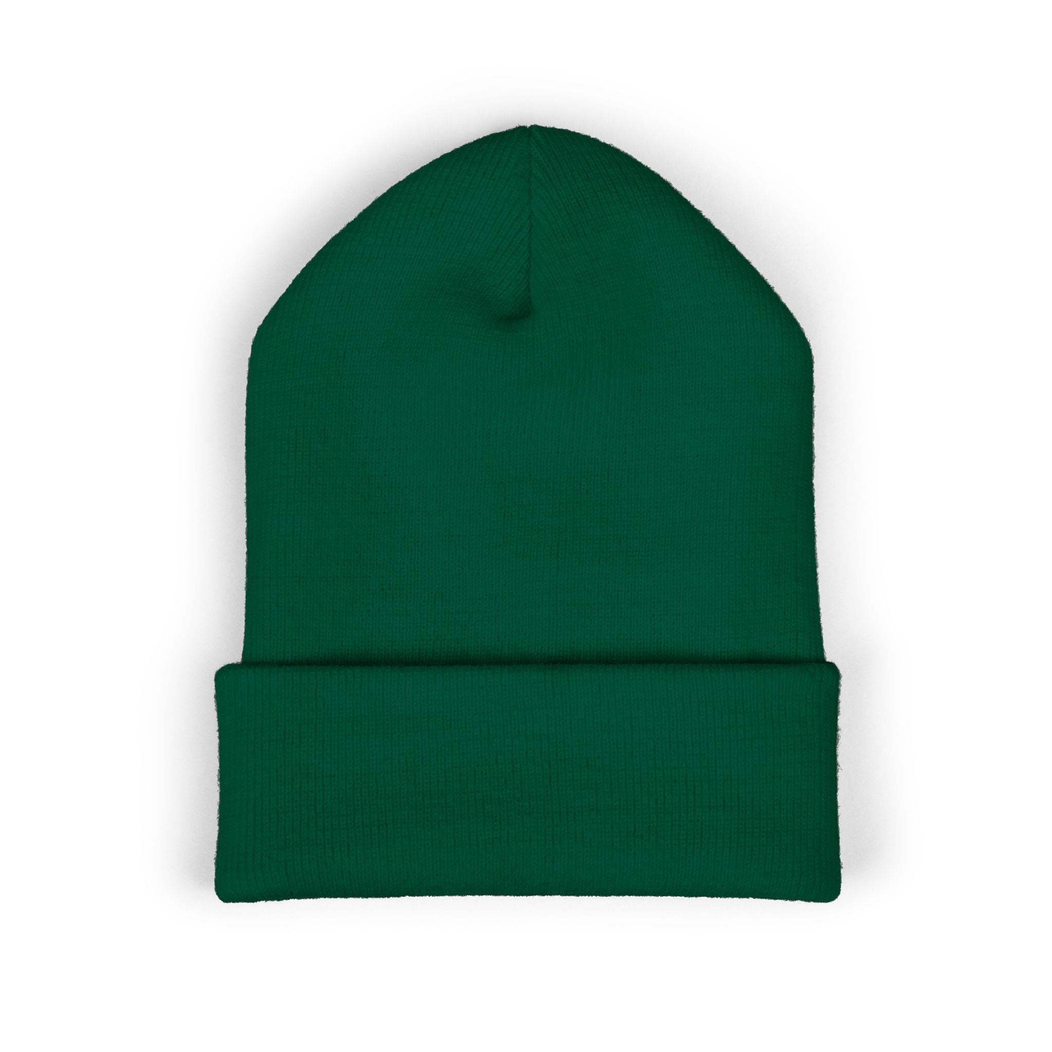 Embroidered TMJ Crown Beanie — Classic Cuffed Knit Hat
