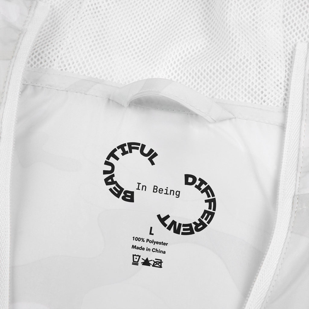 PENGU Windbreaker Jacket — 'Beauty Seen Different Being' Graphic Hooded Windbreaker