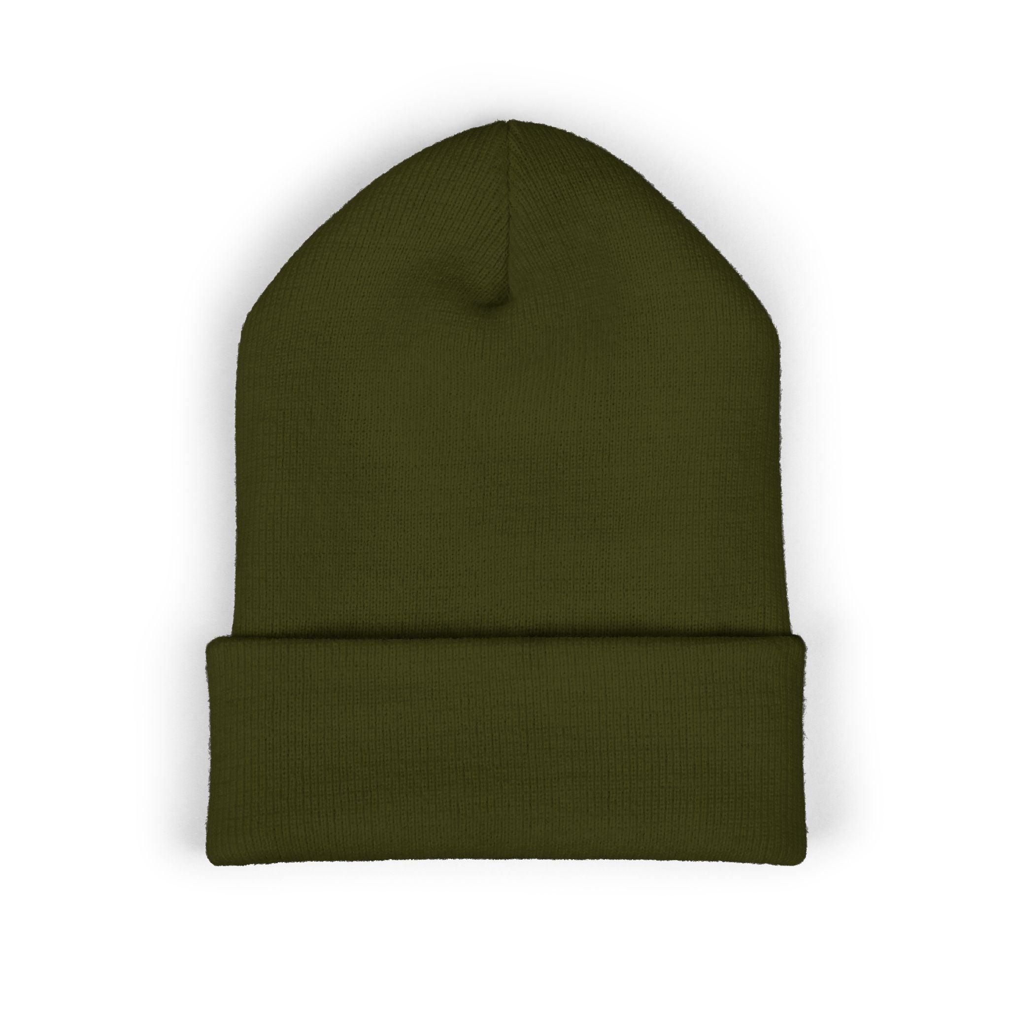 Embroidered TMJ Crown Beanie — Classic Cuffed Knit Hat