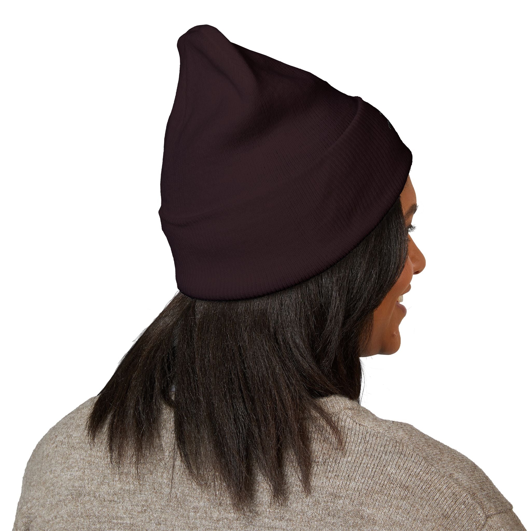 Embroidered TMJ Crown Beanie — Classic Cuffed Knit Hat