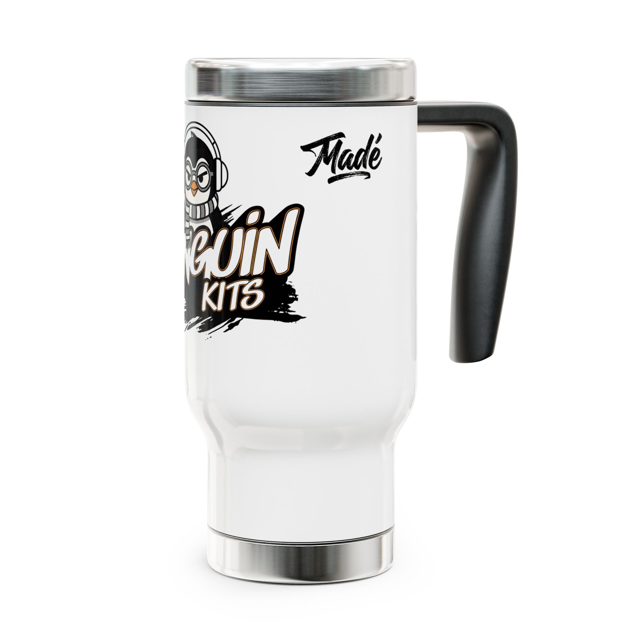 PENGU Penguin Kits Travel Mug — 14oz Stainless Steel Insulated Tumbler with Handle