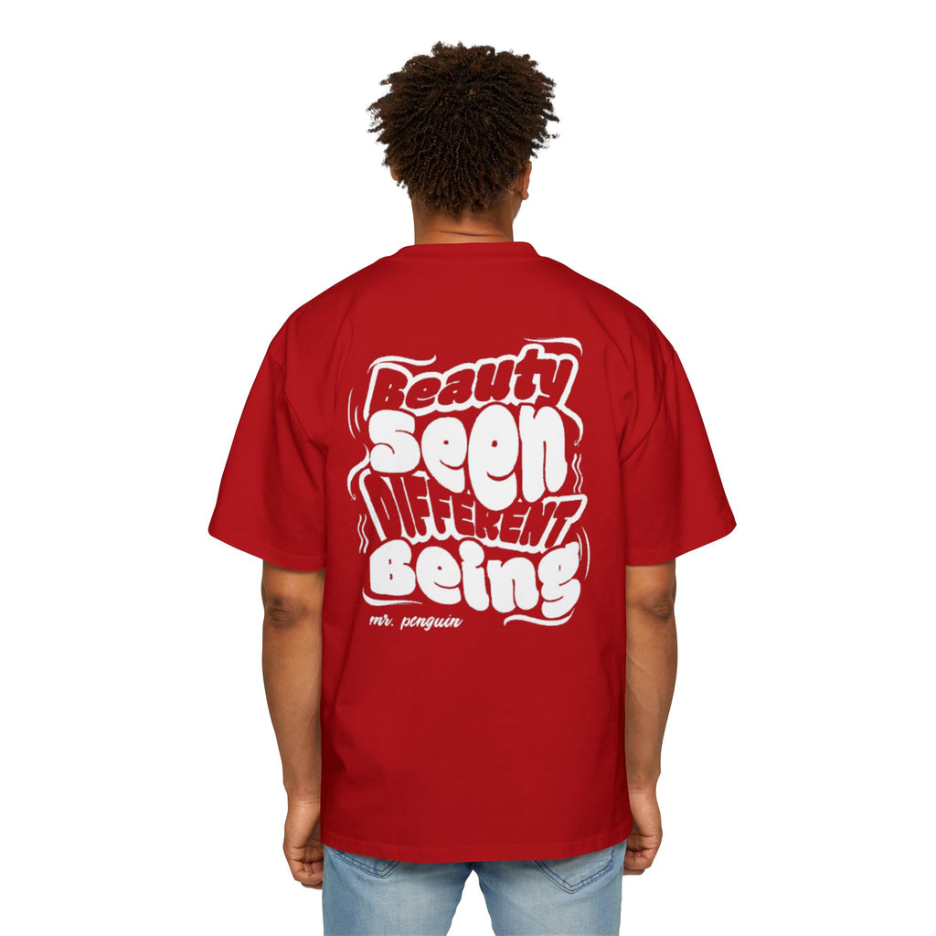 PENGU "TMJ" Oversized Tee — "Beauty Seen Different Being" Graphic Tee