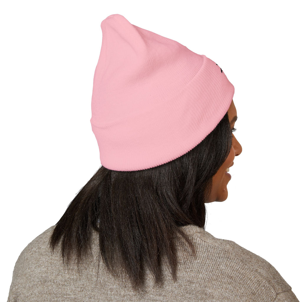 Embroidered TMJ Crown Beanie — Classic Cuffed Knit Hat