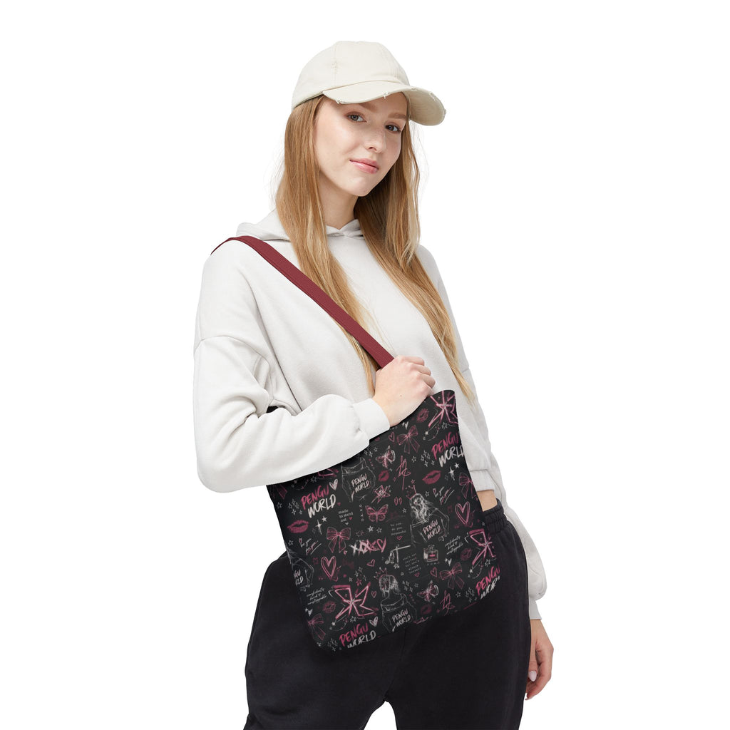 PENGU Edgy Black & Pink Tote Bag